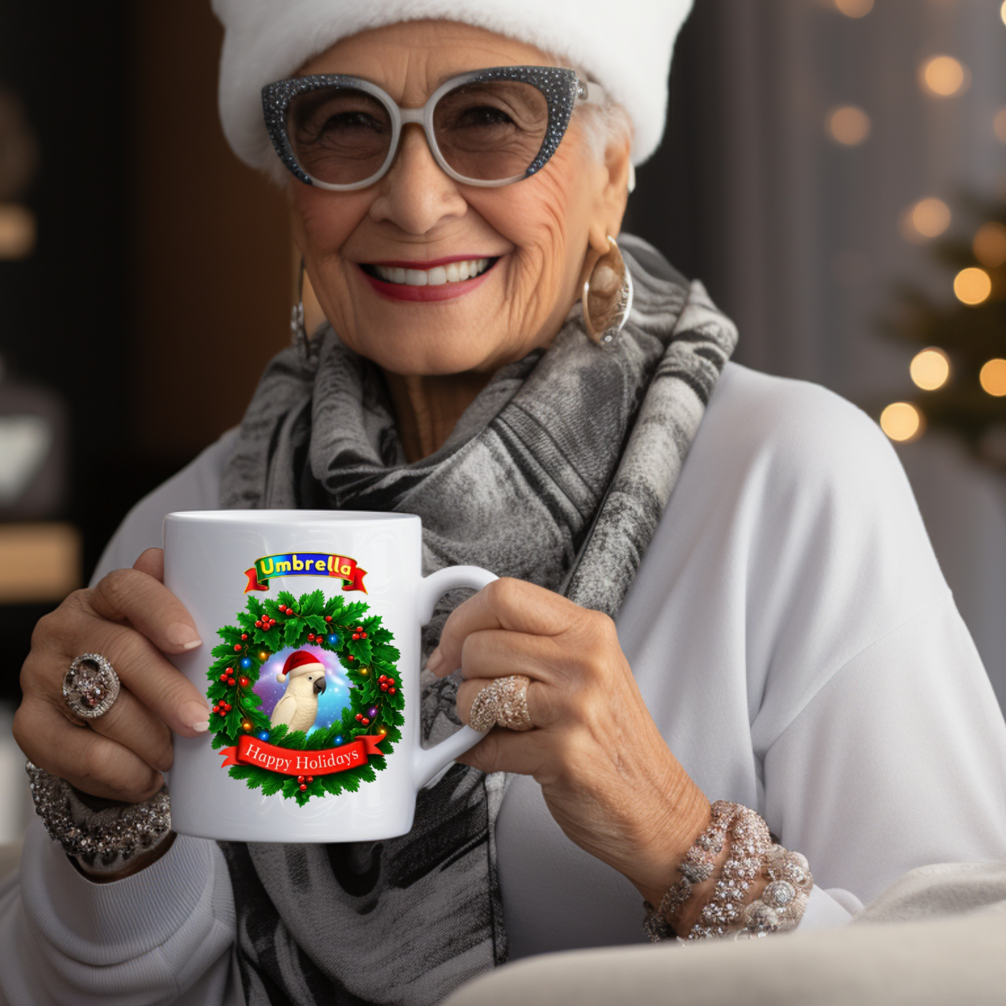 Happy Holidays Umbrella Mug