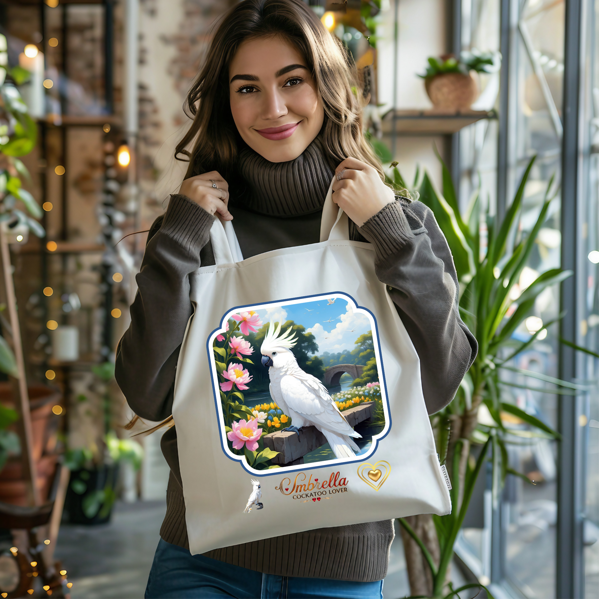 White Umbrella Cockatoo Lover Tote Bag