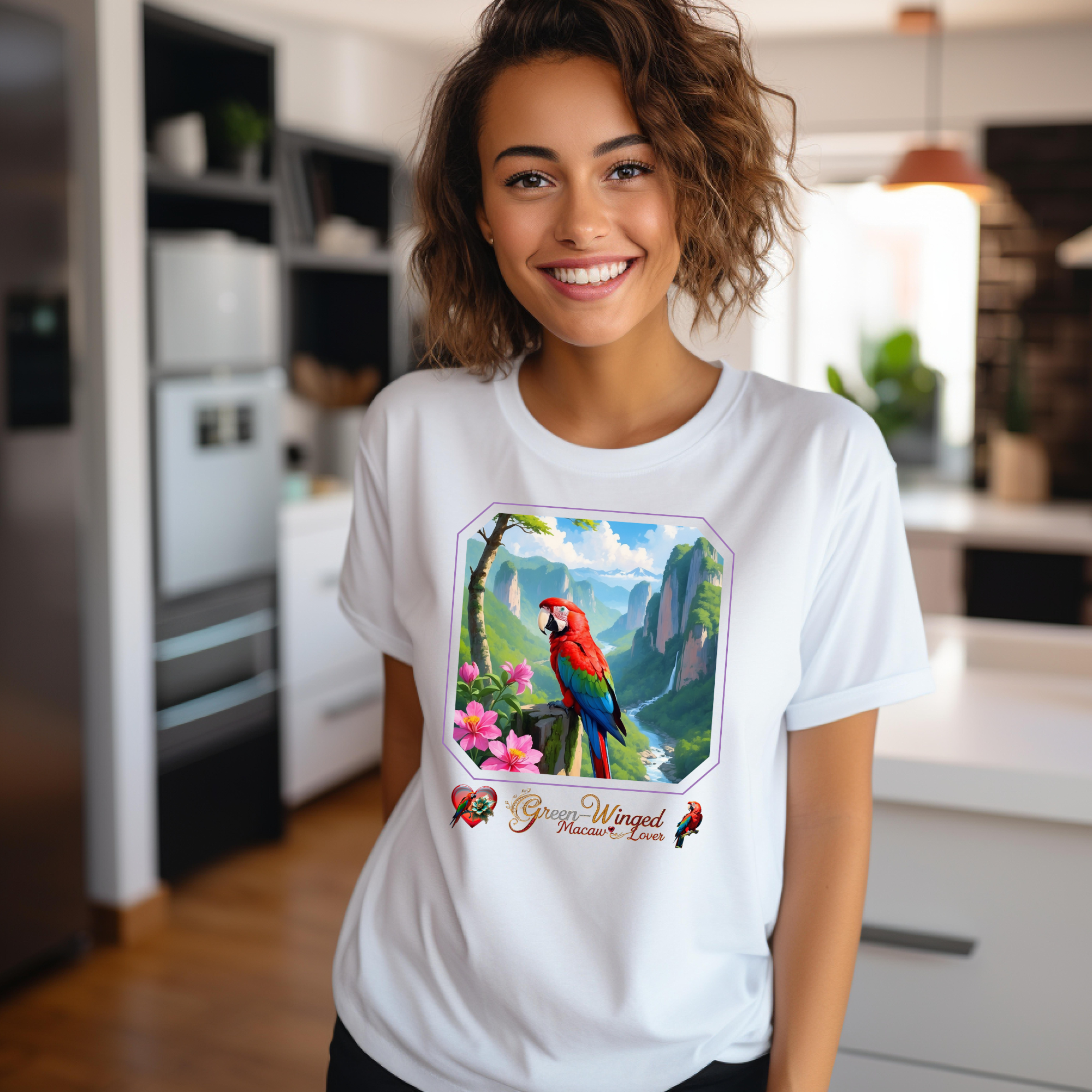 Rainbow Green-Winged Macaw Lover T-Shirt