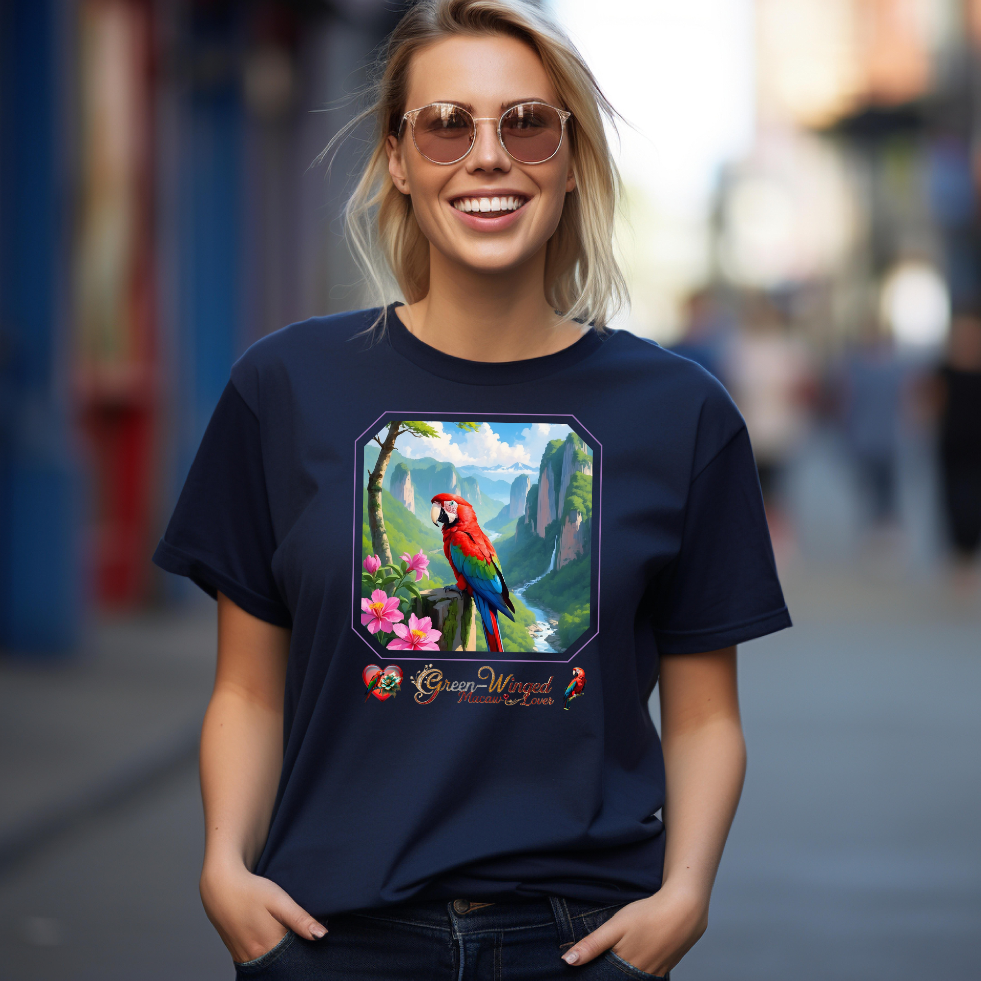 Rainbow Green-Winged Macaw Lover T-Shirt