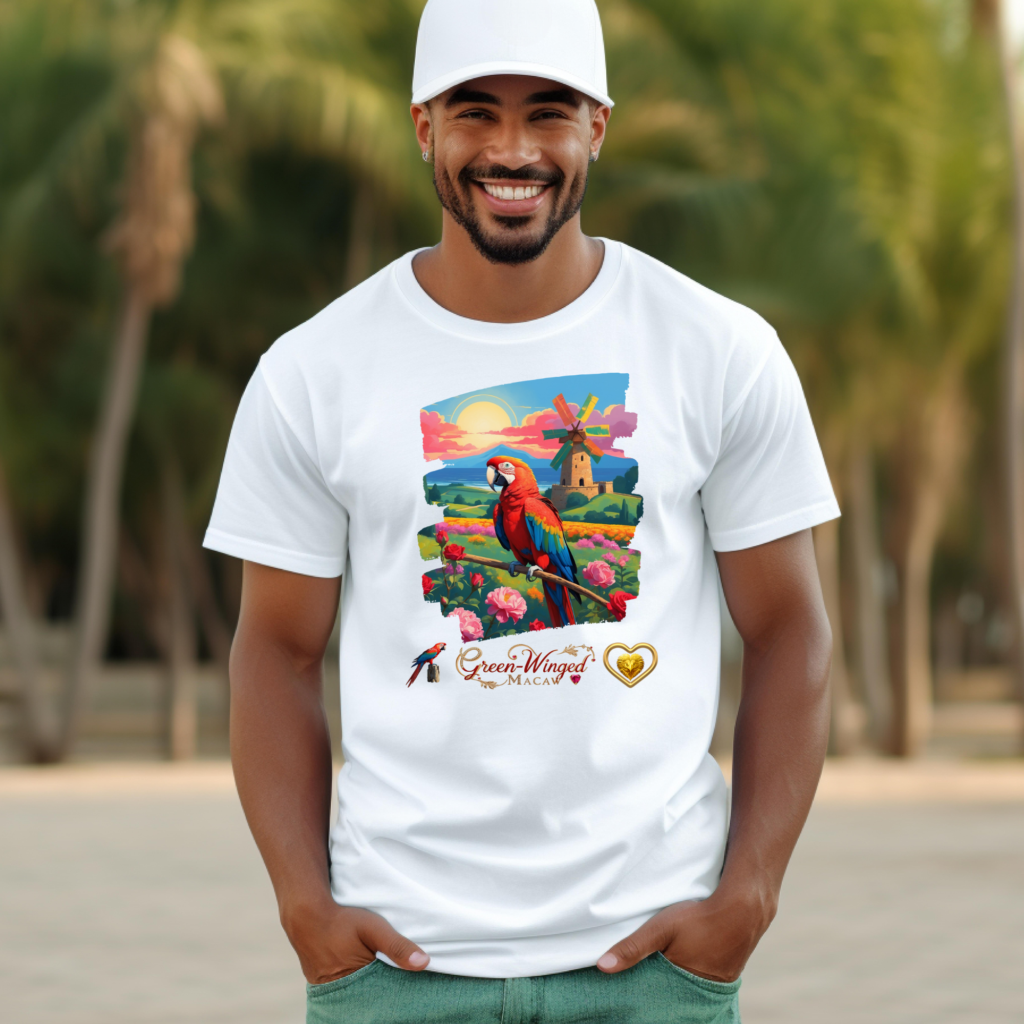 Rainbow Green-Winged Macaw T-Shirt