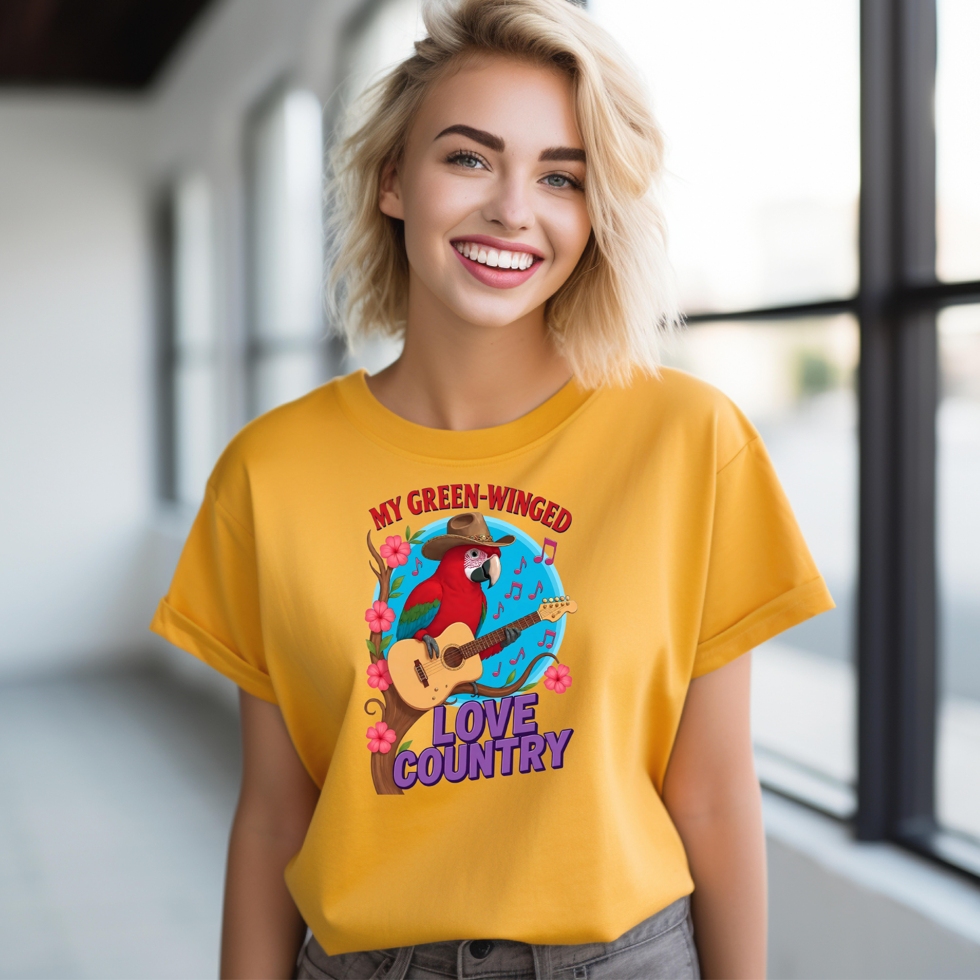 Green-Winged Loves Country T-Shirt