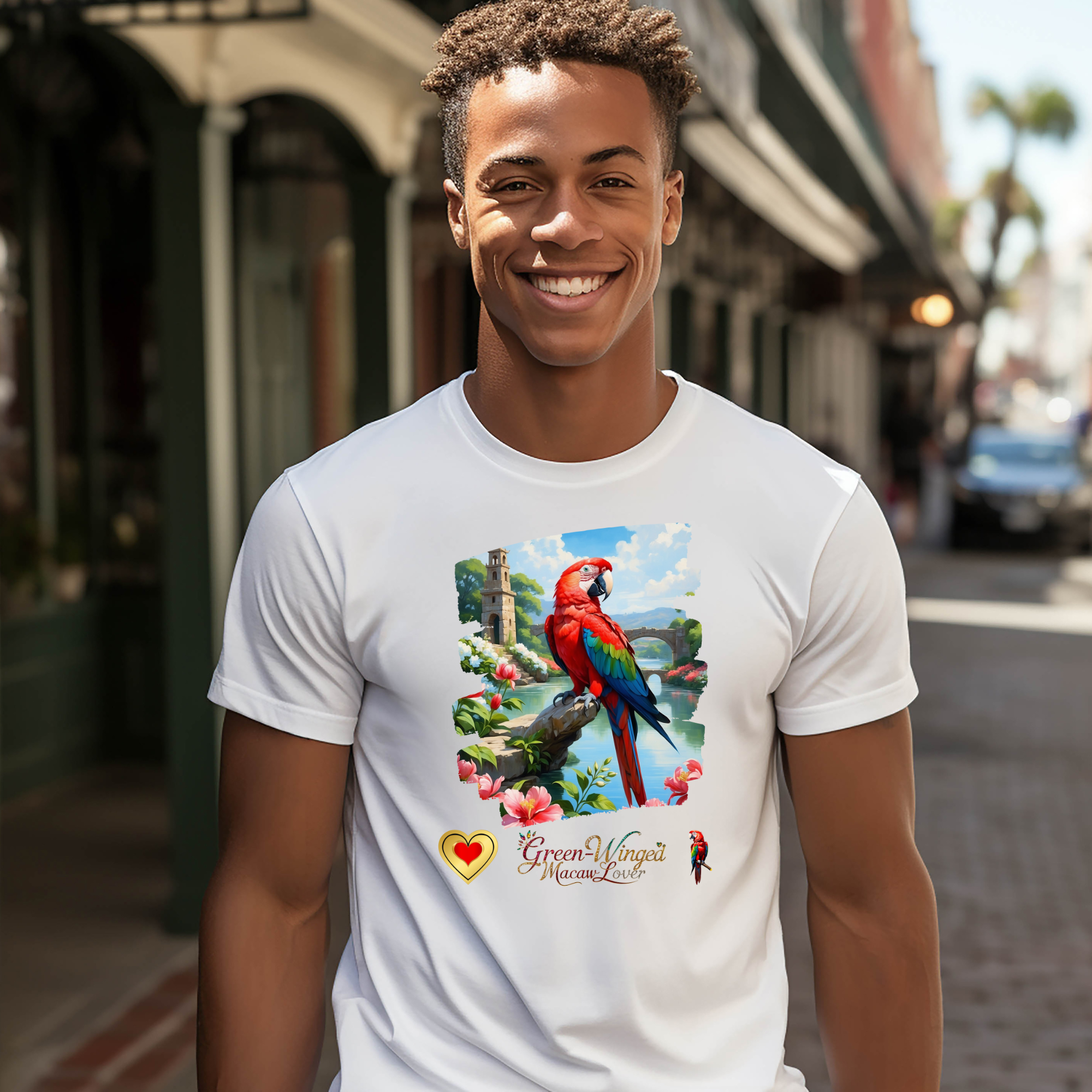 Green-Winged Macaw Lover Lake T‑Shirt