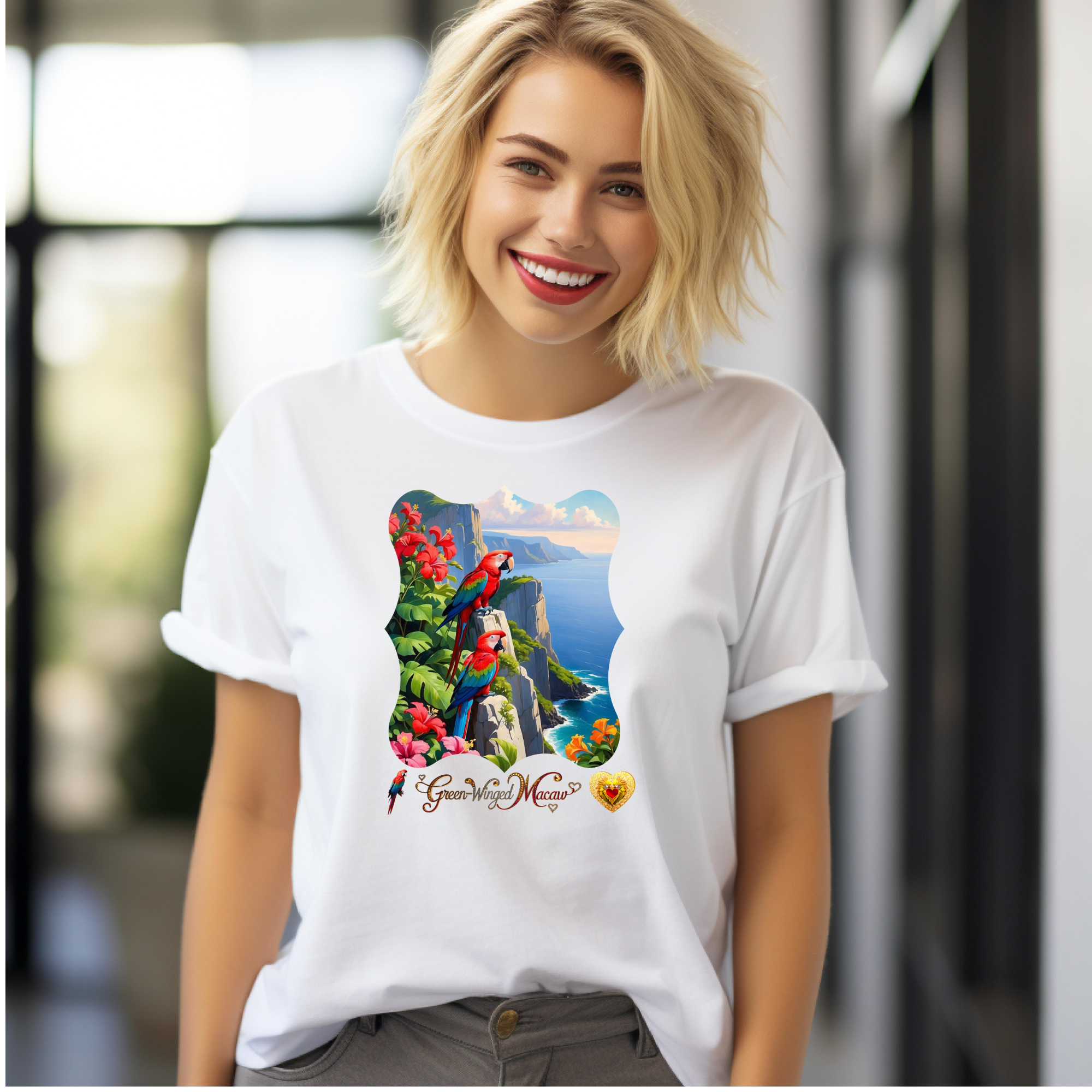 Mountain Lake Green-Winged Macaw T-Shirt
