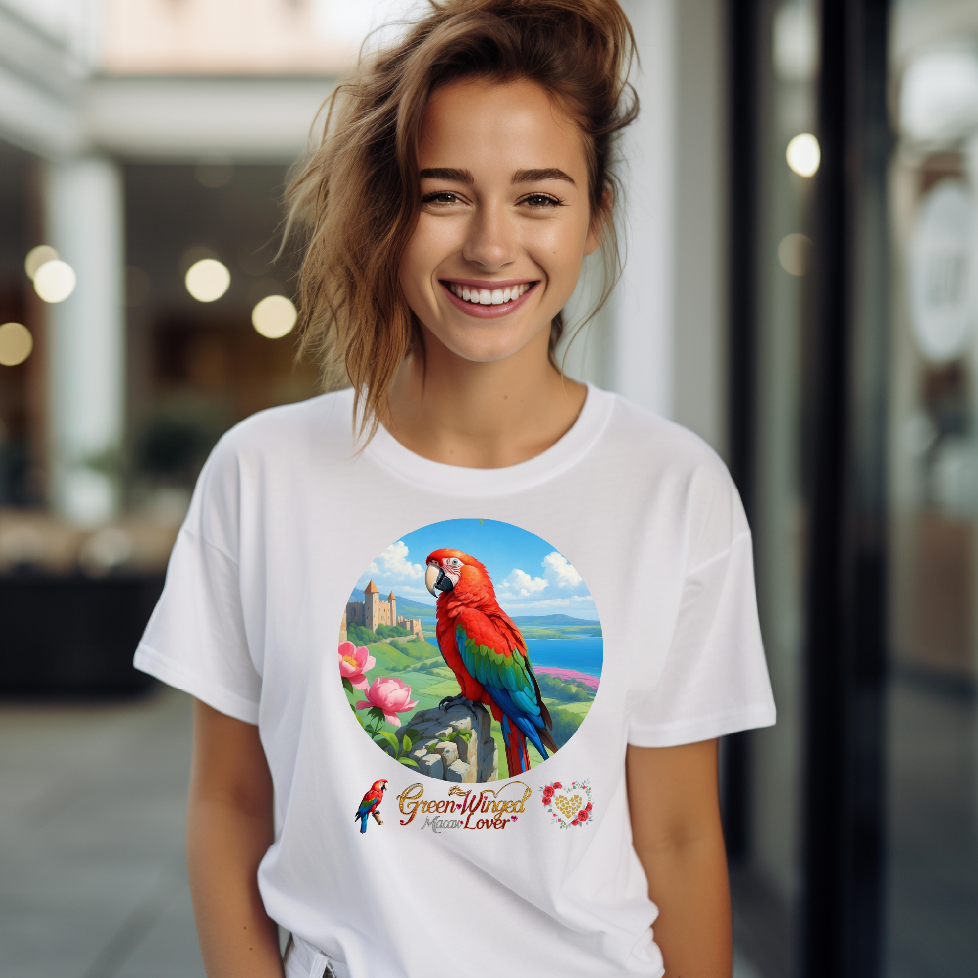 Rainbow Green-Winged Macaw Lover T-Shirt