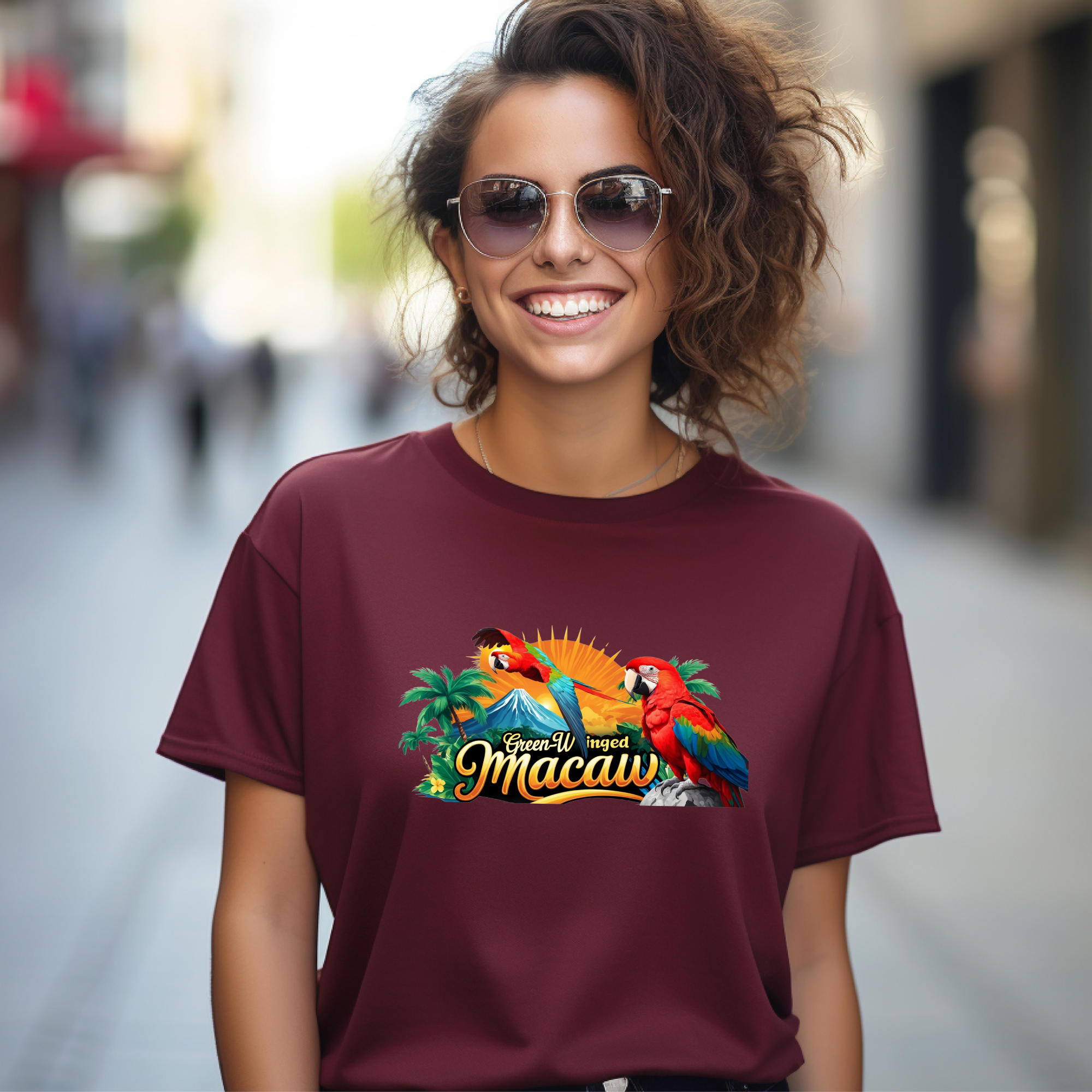 Rainbow Green-Winged Macaw T-Shirt