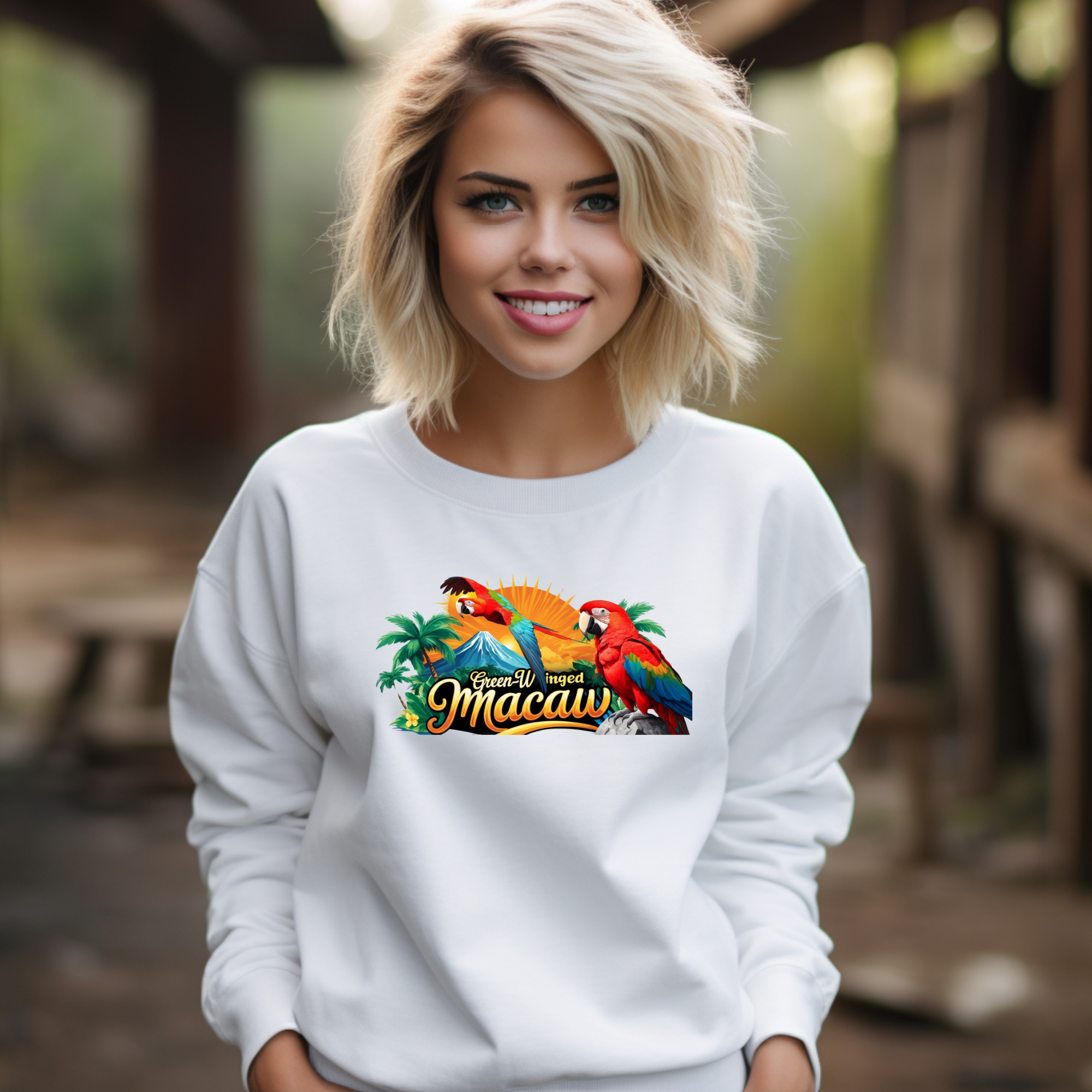 Rainbow Green-Winged Macaw Sweatshirt