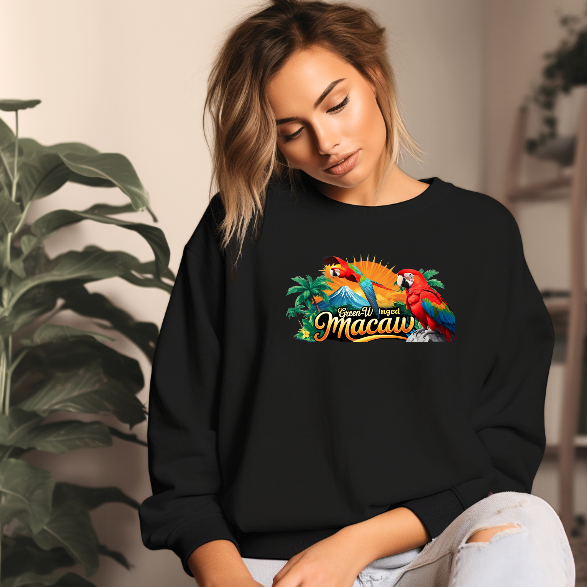 Rainbow Green-Winged Macaw Sweatshirt