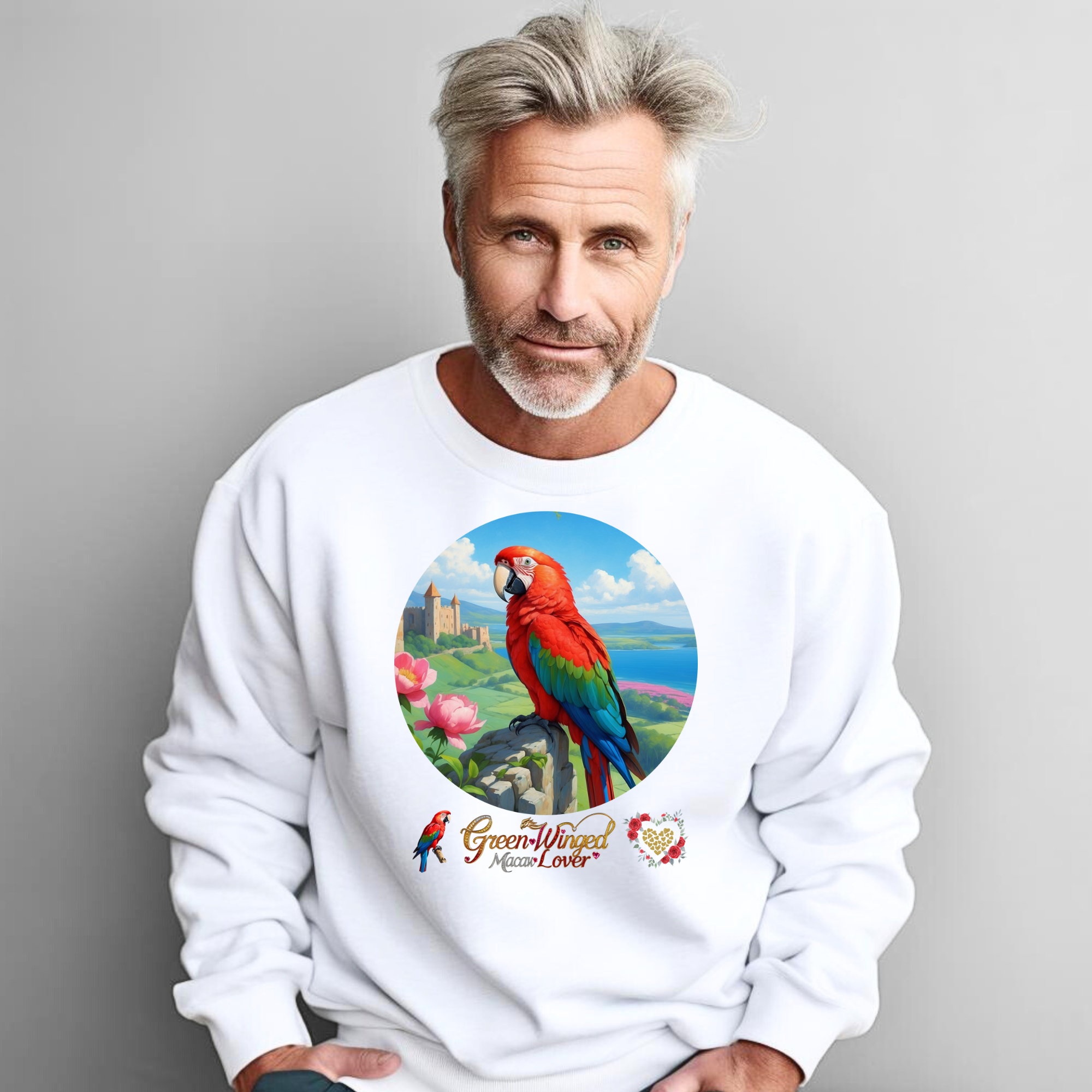 Rainbow Green-Winged Macaw Lover Sweatshirt