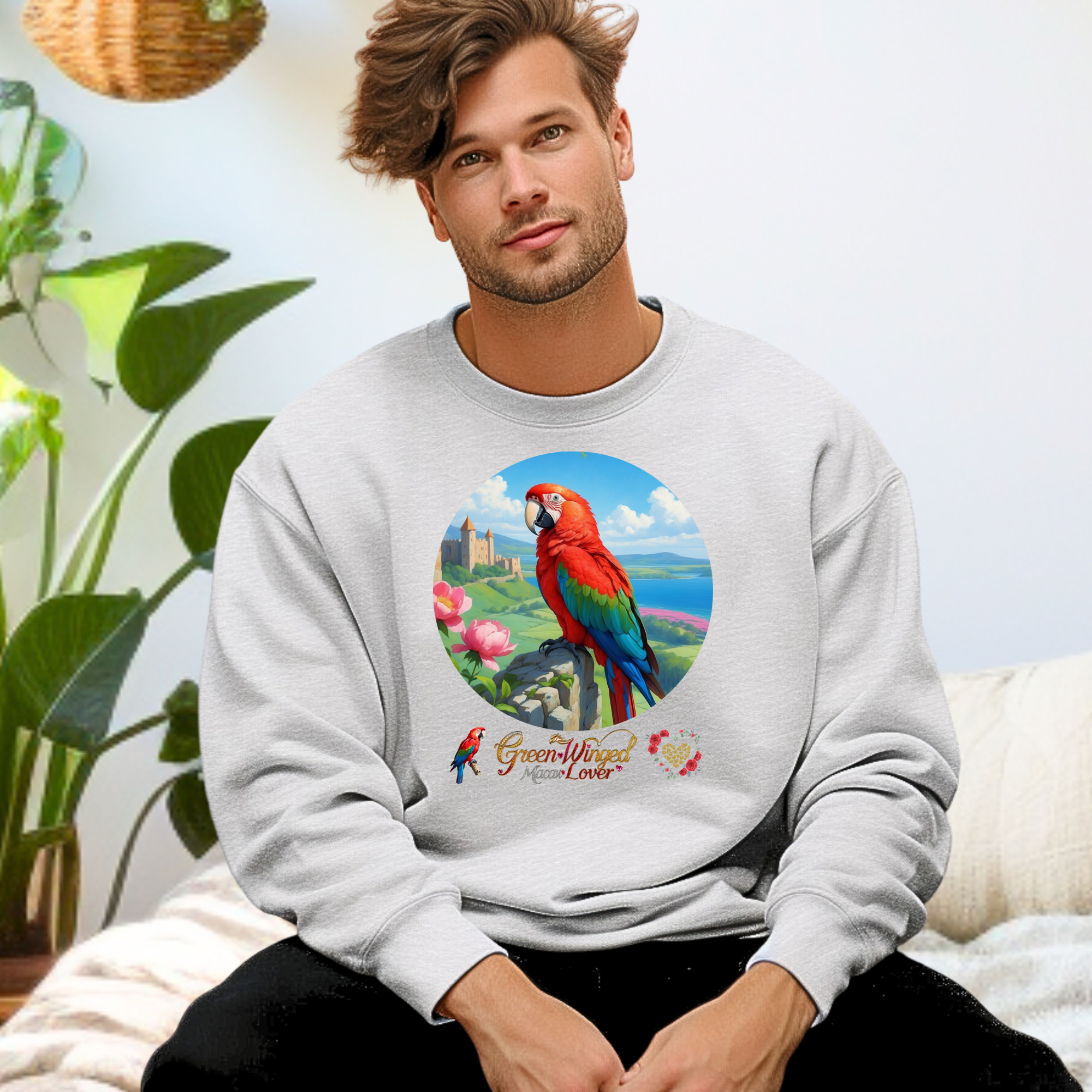 Rainbow Green-Winged Macaw Lover Sweatshirt