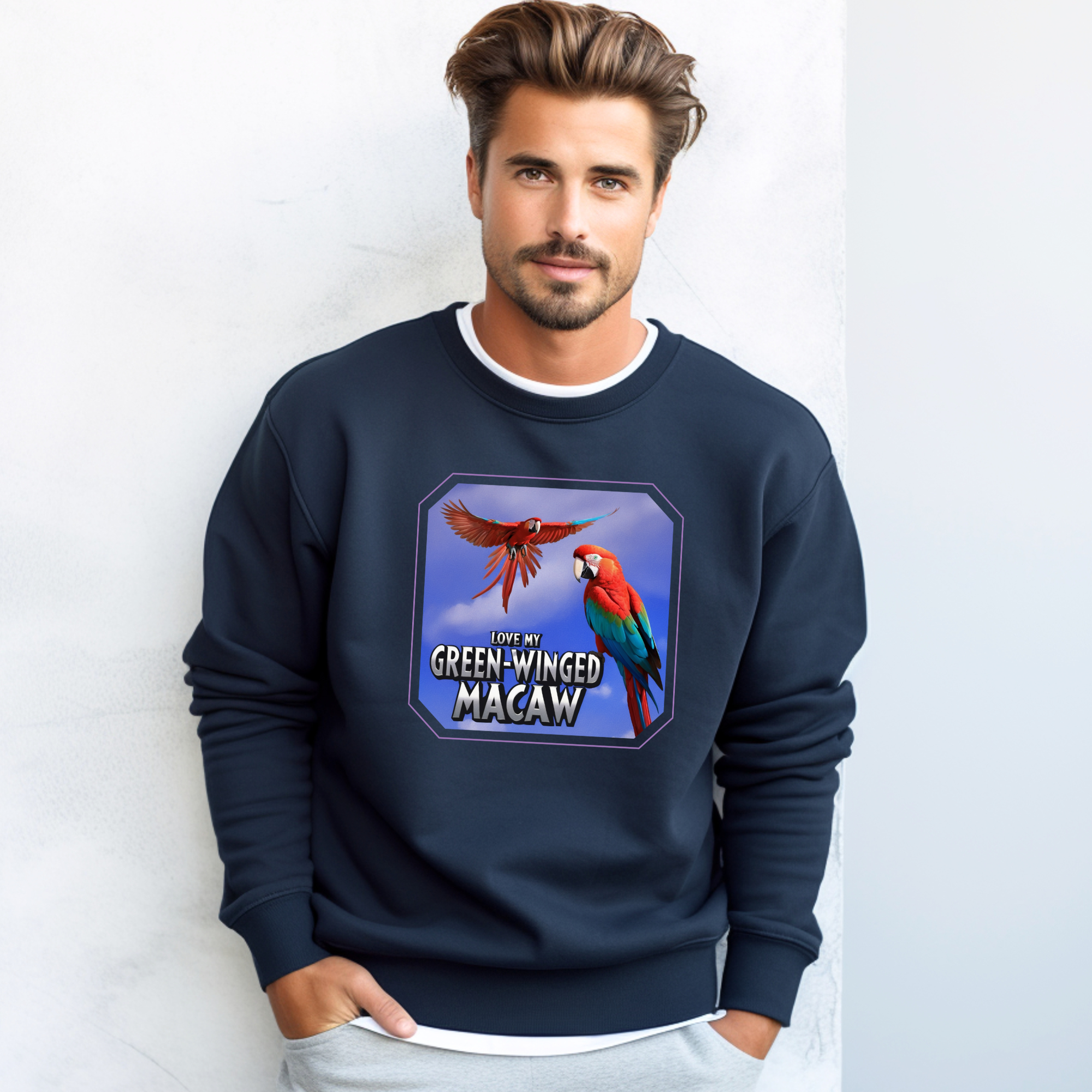 Love Green-Winged Macaw Sweatshirt
