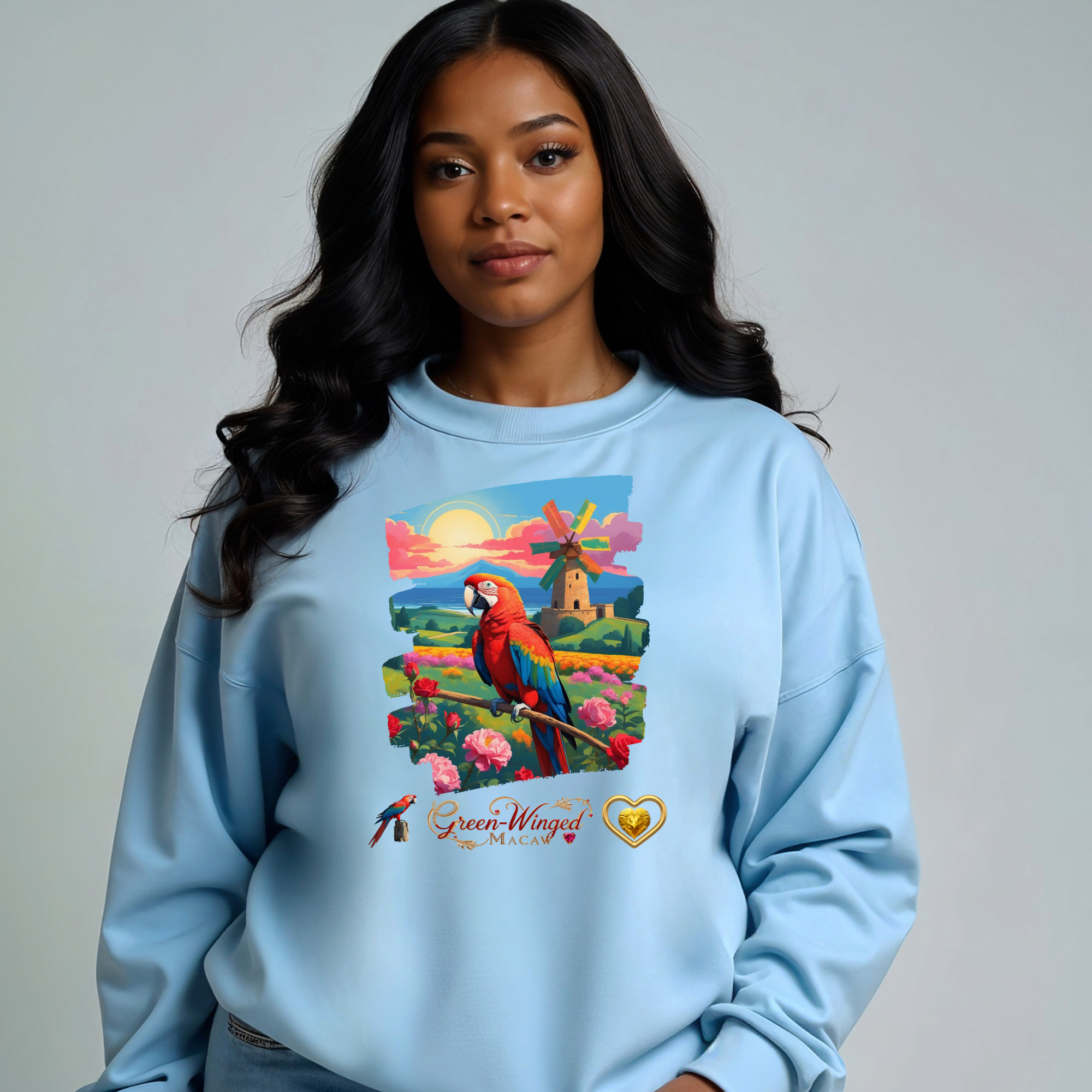 Rainbow Green-Winged Macaw Sweatshirt