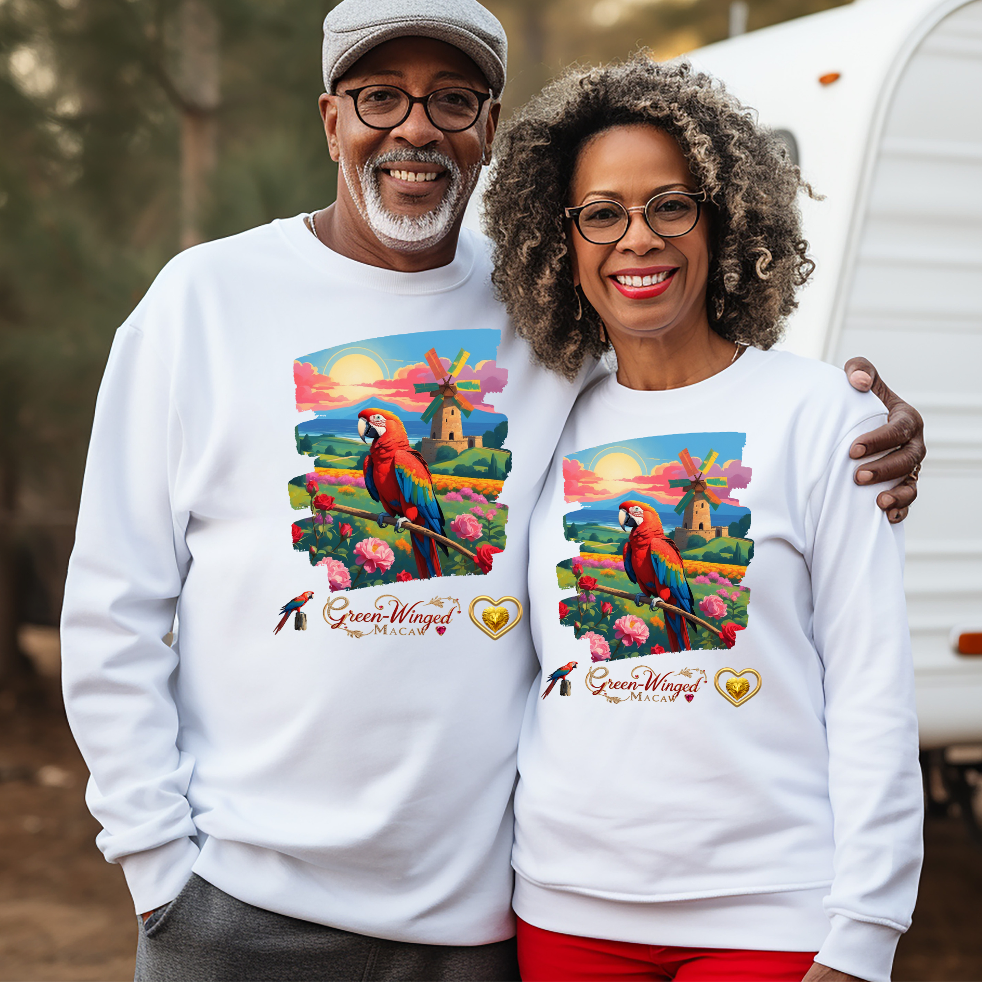Rainbow Green-Winged Macaw Sweatshirt