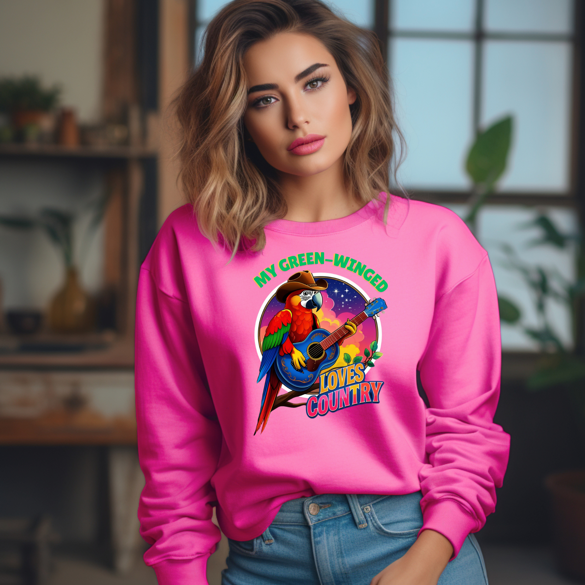 Green-Winged Loves Country Sweatshirt