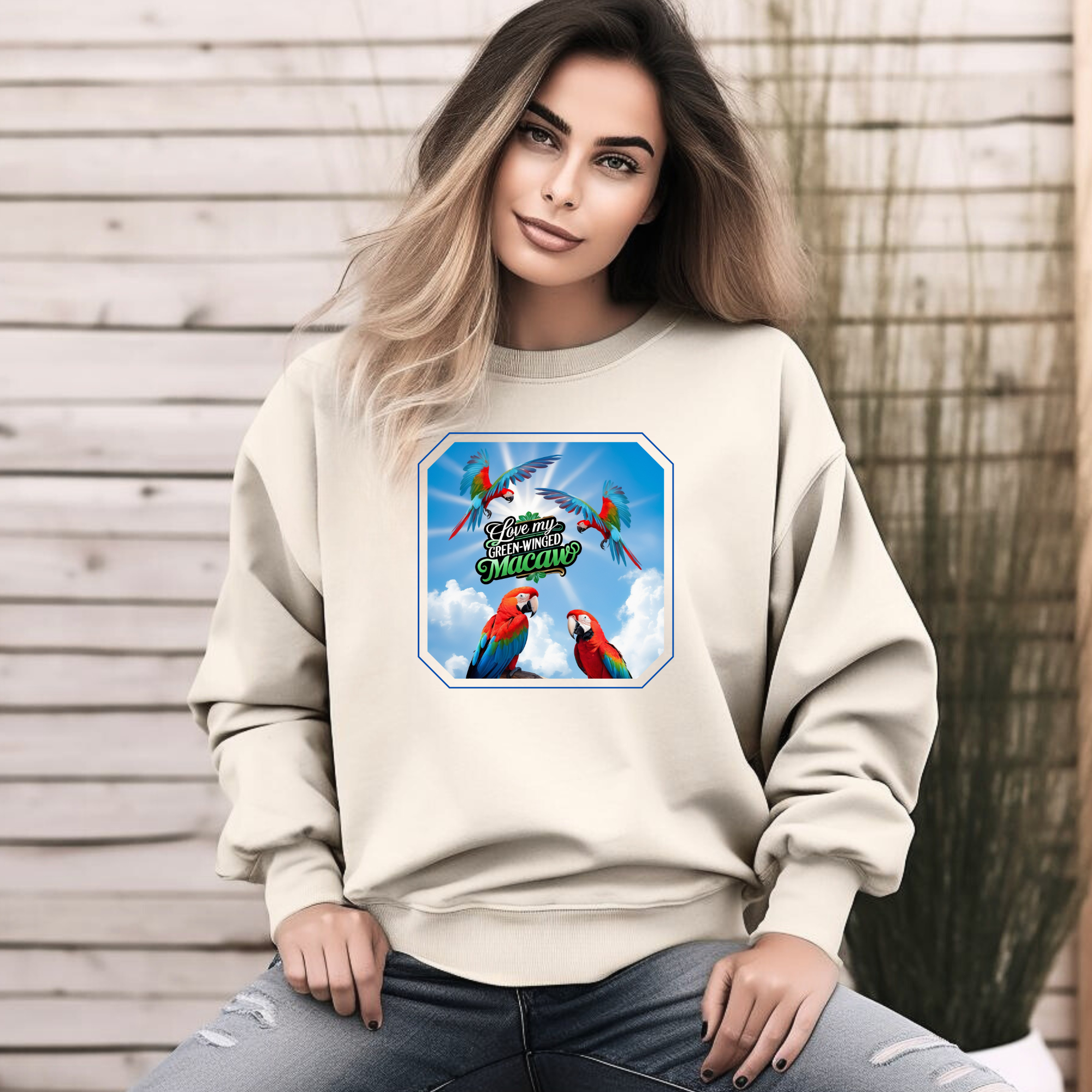 Love My Green-Winged Macaw Sweatshirt