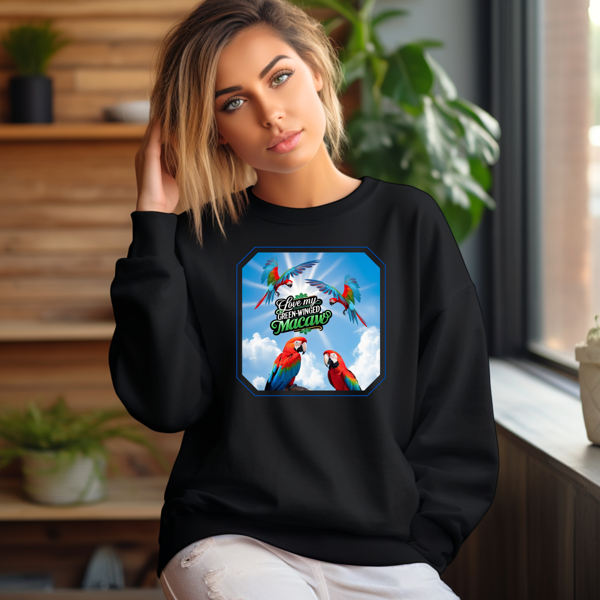 Love My Green-Winged Macaw Sweatshirt