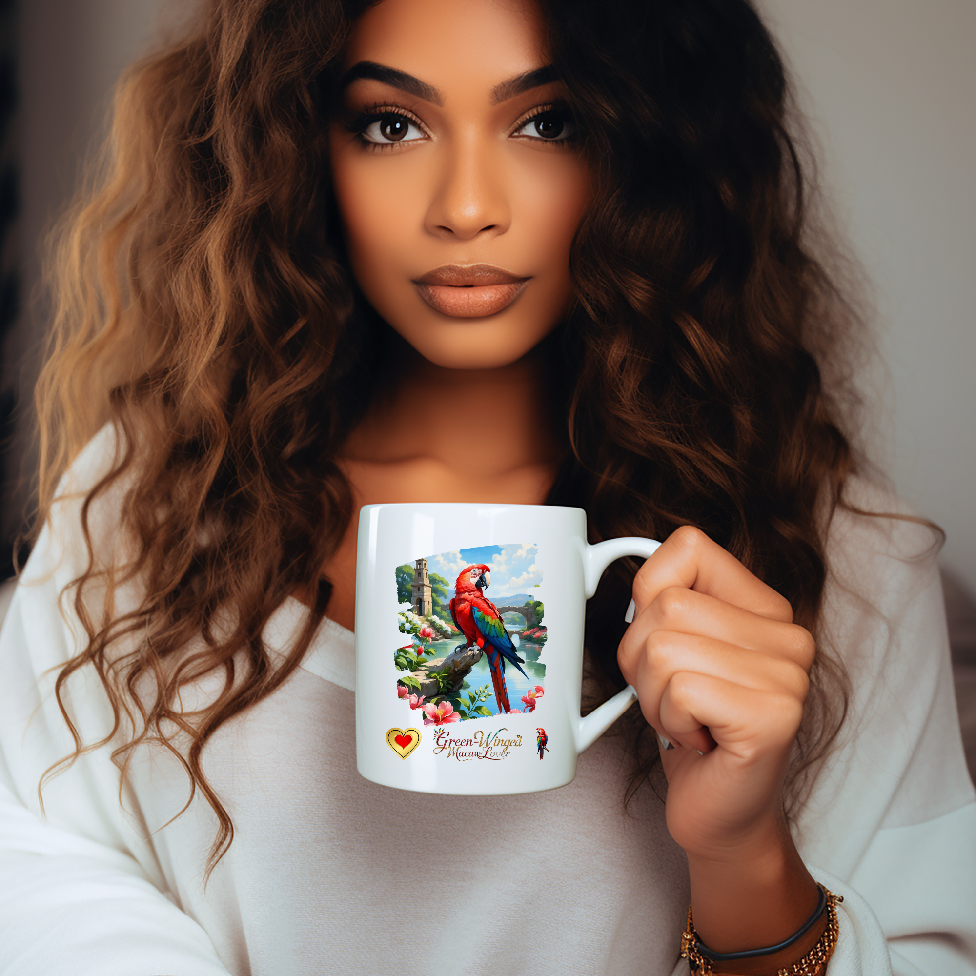 Rainbow Green-Winged Macaw Lover Mug
