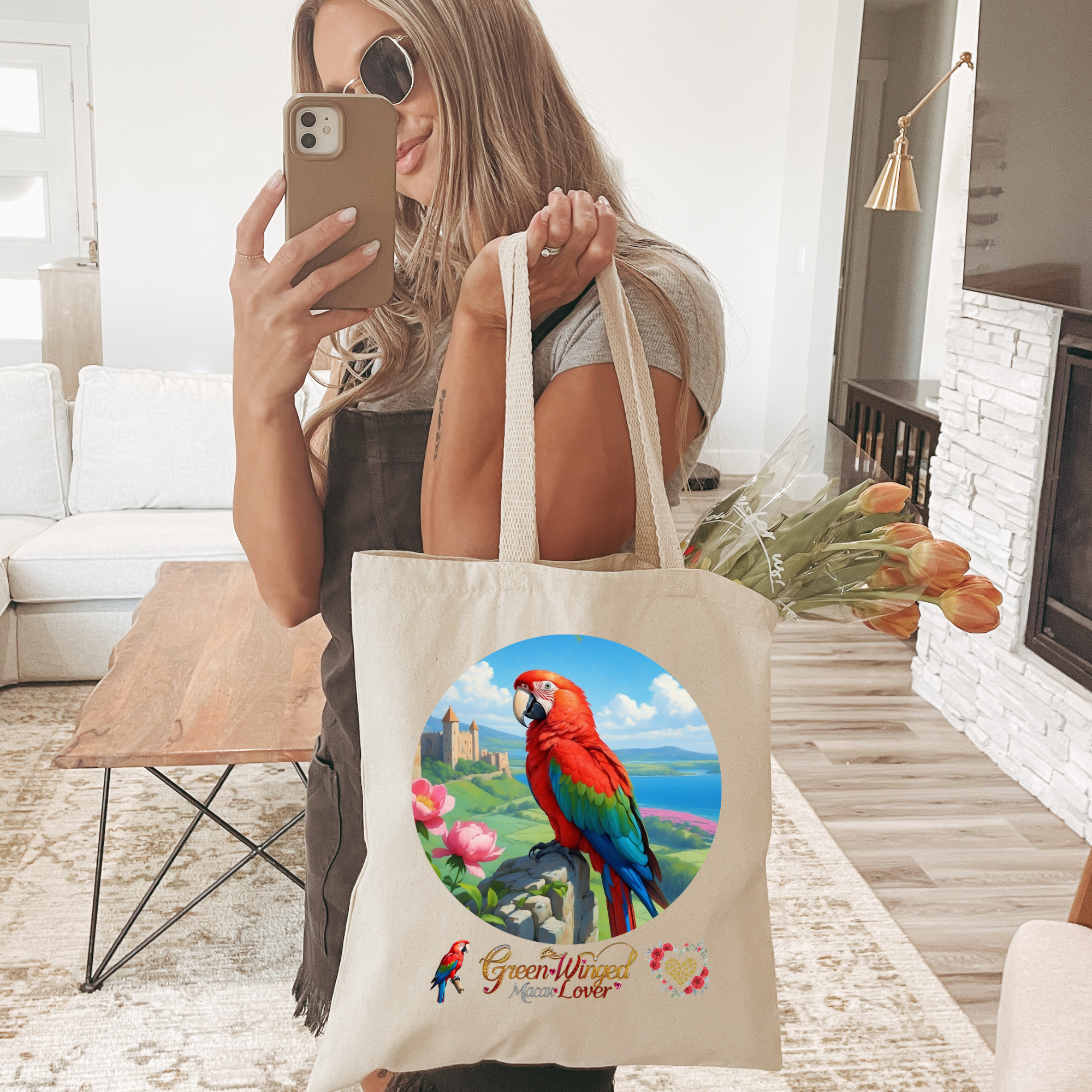 Green Winged Macaw Lover Tote Bag