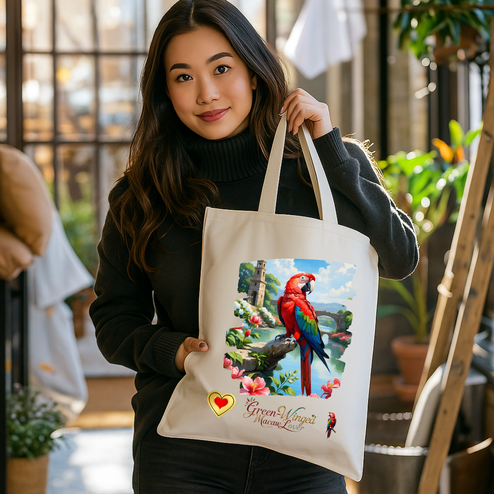 Green Winged Macaw Lover Tote Bag
