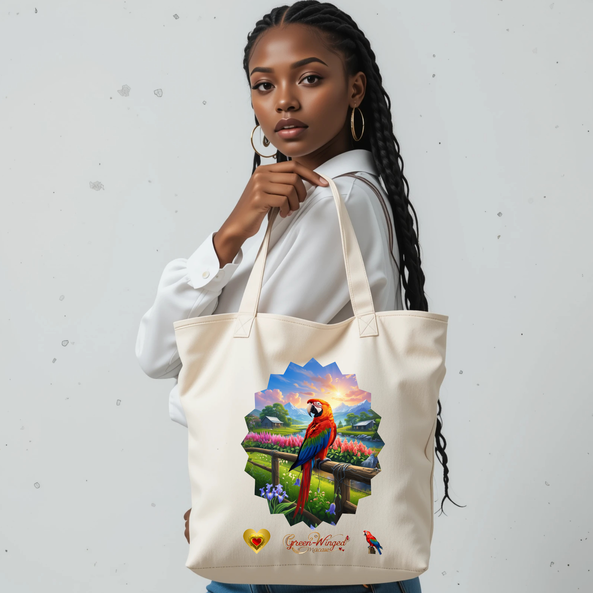 Green Winged Macaw Nature Tote Bag