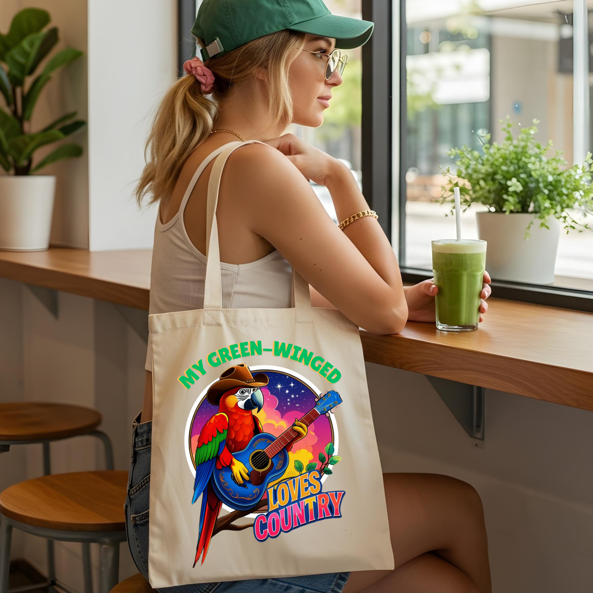Green Winged Loves Country Tote Bag