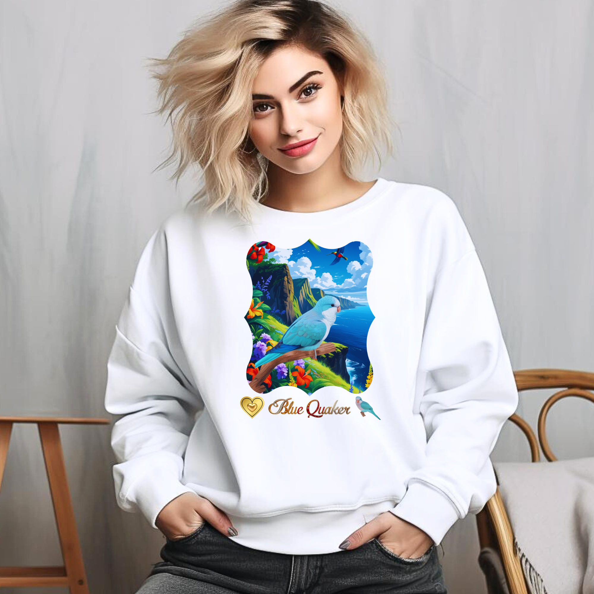 Blue Quaker Coastal Scenic Sweatshirt