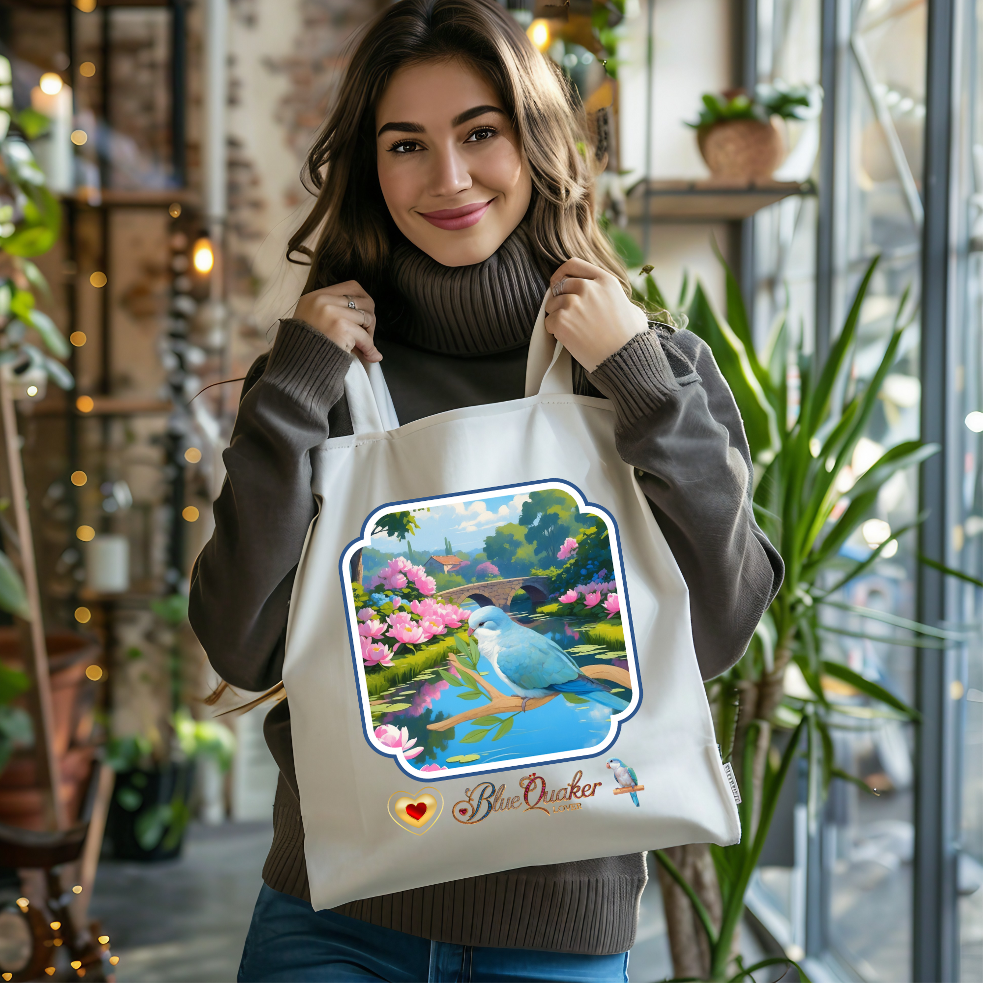 Blue Quaker Lover Lake Tote Bag