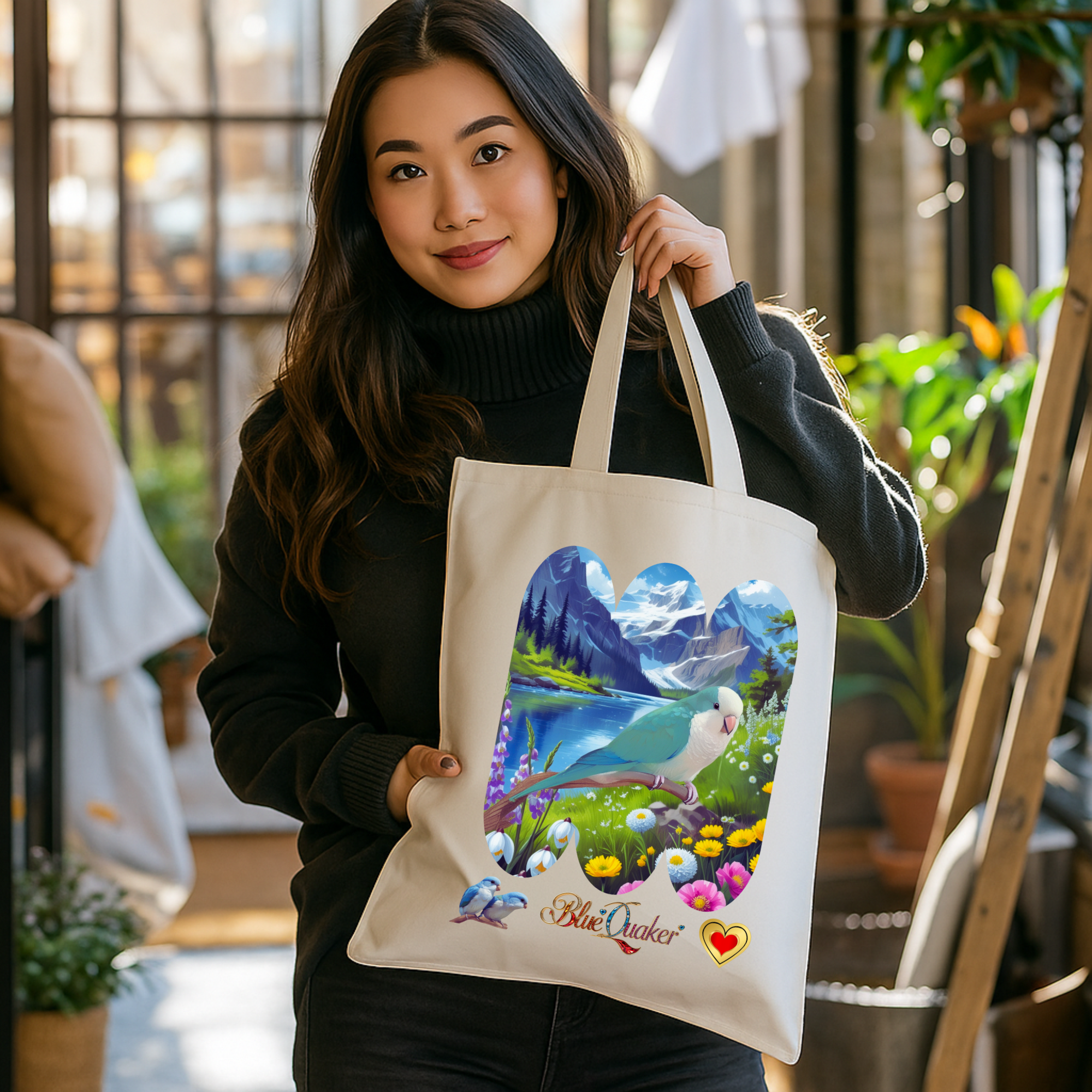 Blue Quaker Mountain Valley Tote Bag