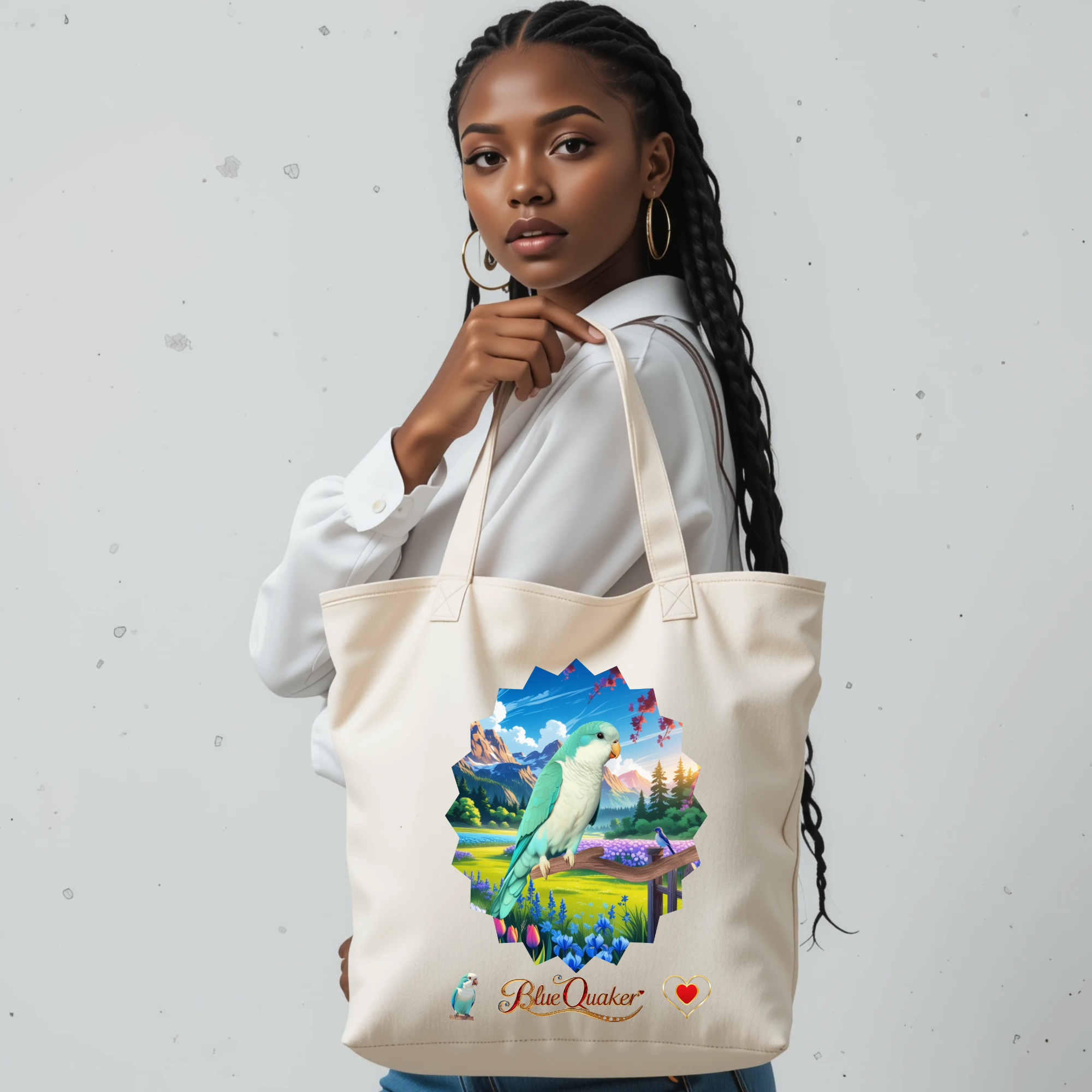 Blue Quaker Tote Bag