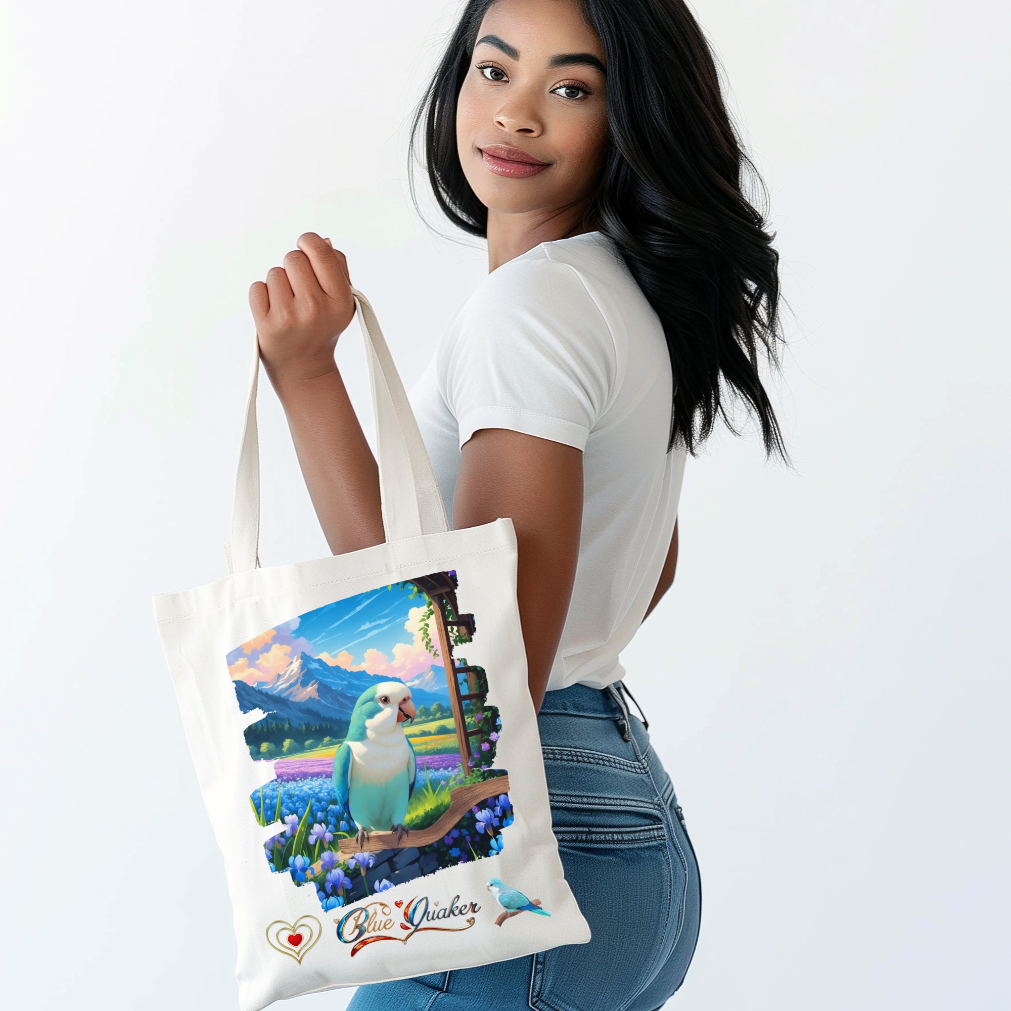Blue Quaker Wildflower Tote Bag