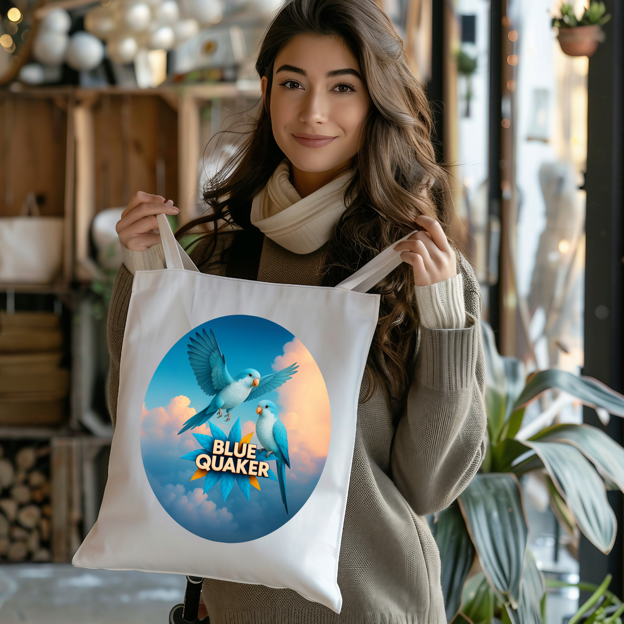 Blue Quaker Tote Bag