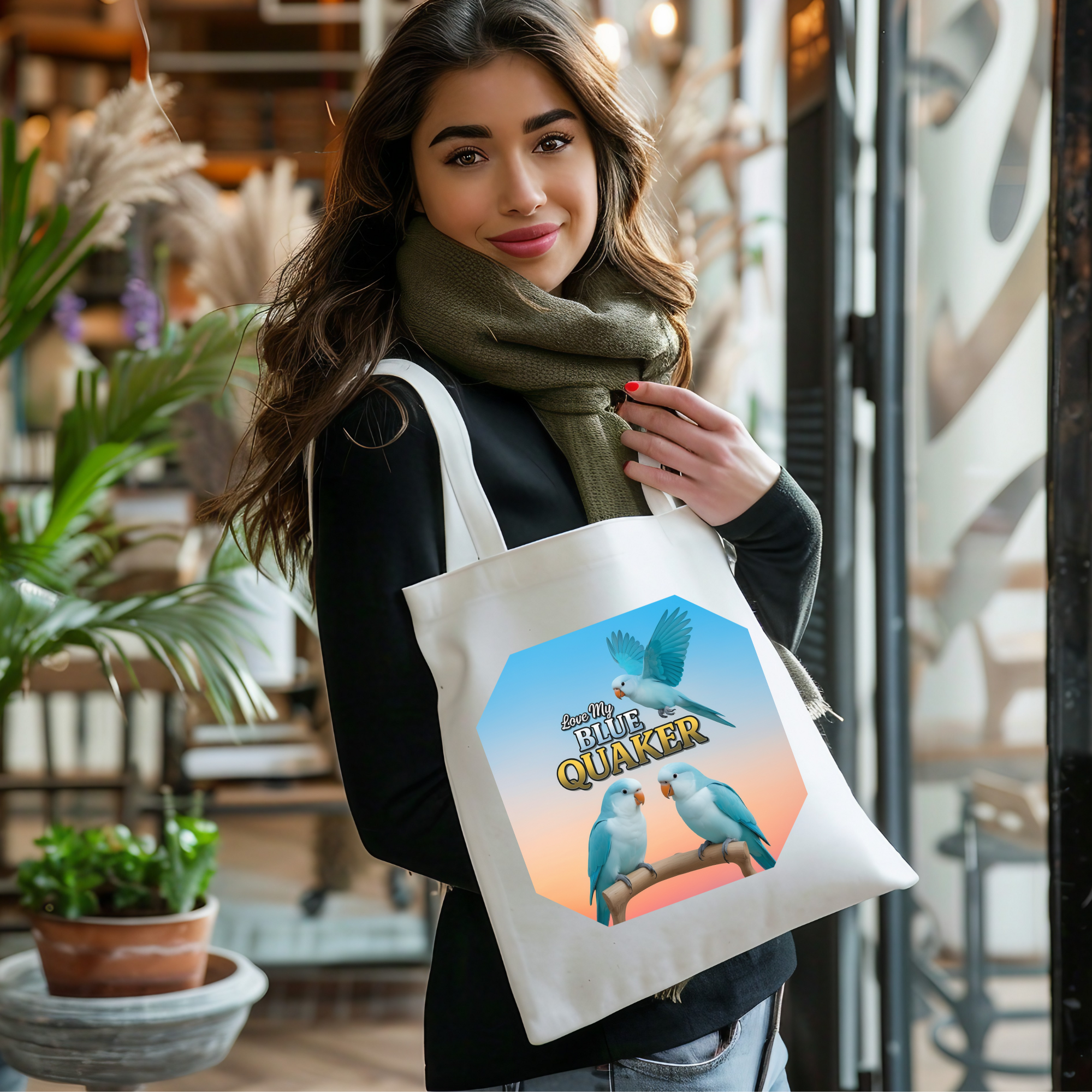 Blue Quaker Tote Bag