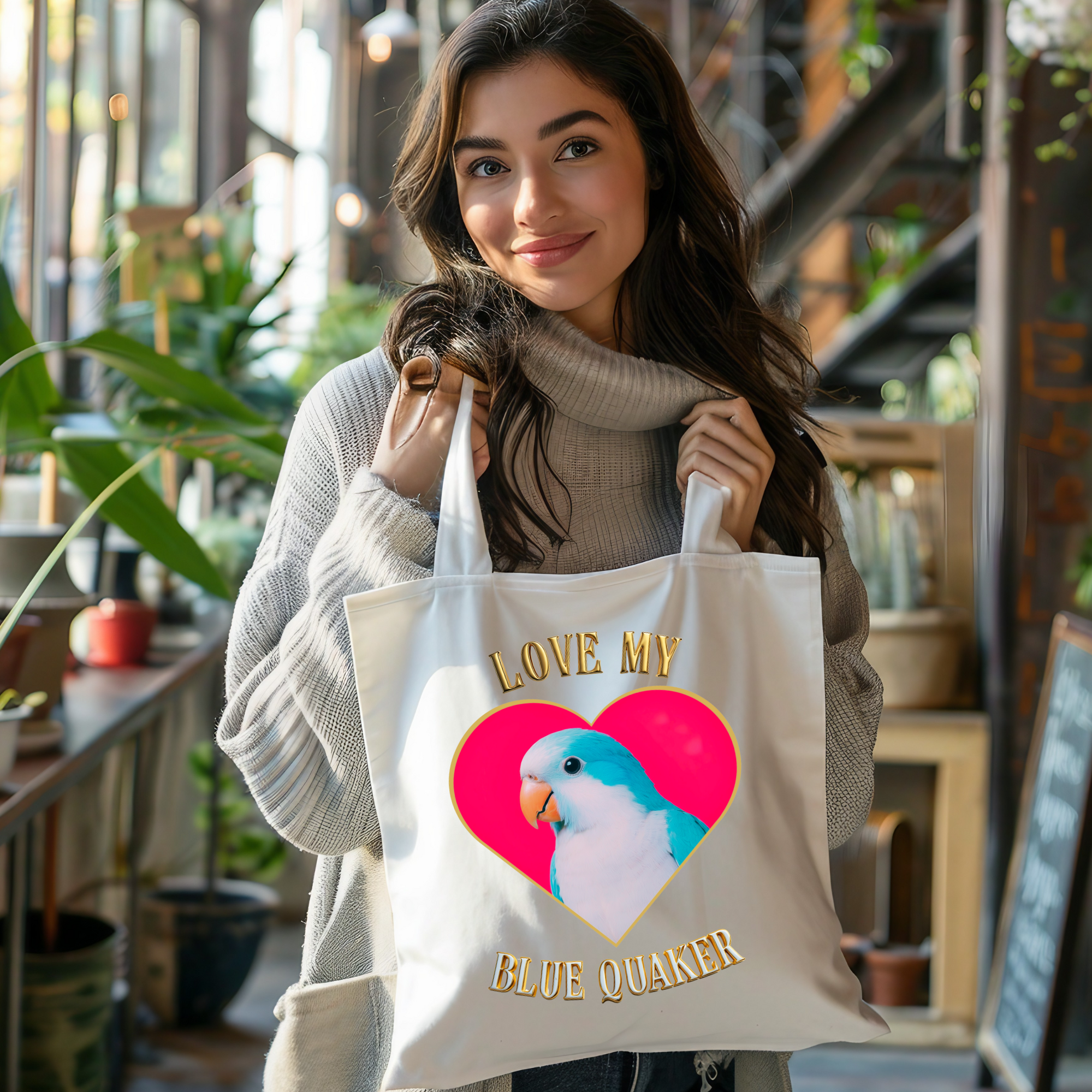 Love My Blue Quaker Heart Tote Bag