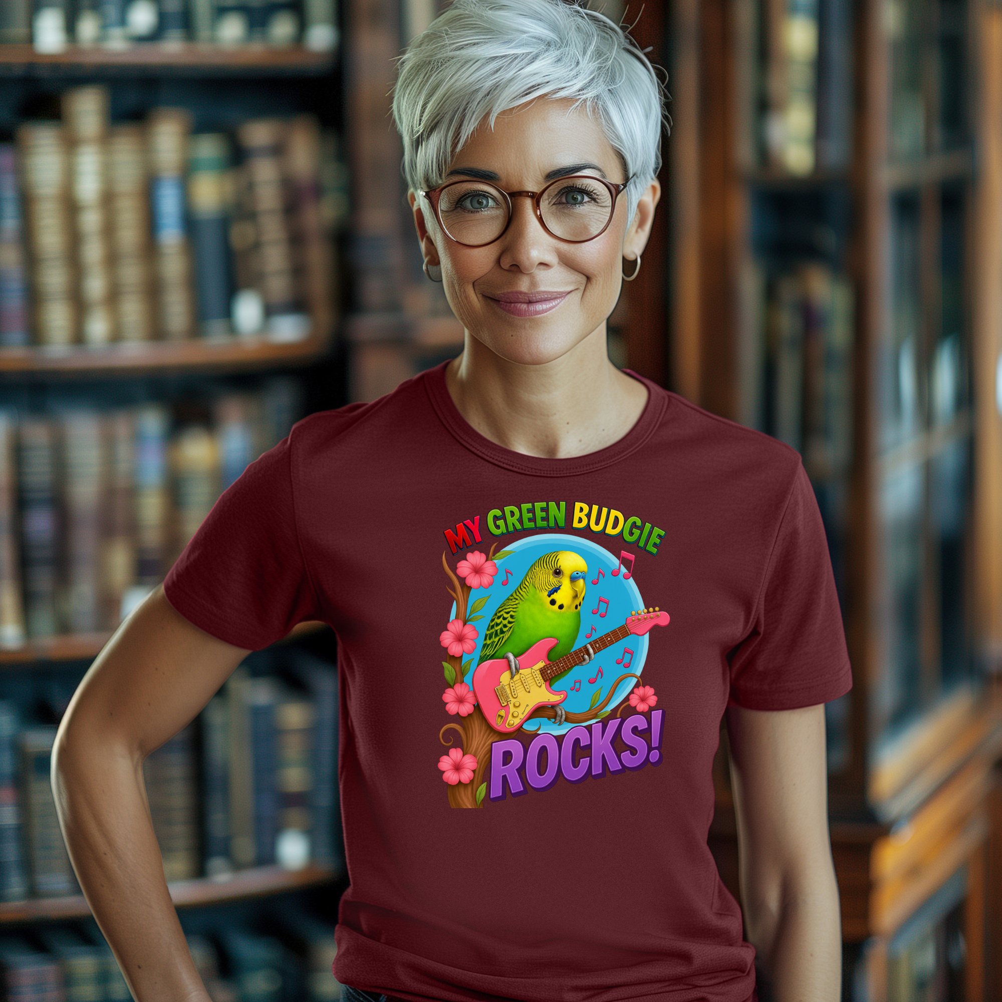 Green Budgie Rocks T-Shirt