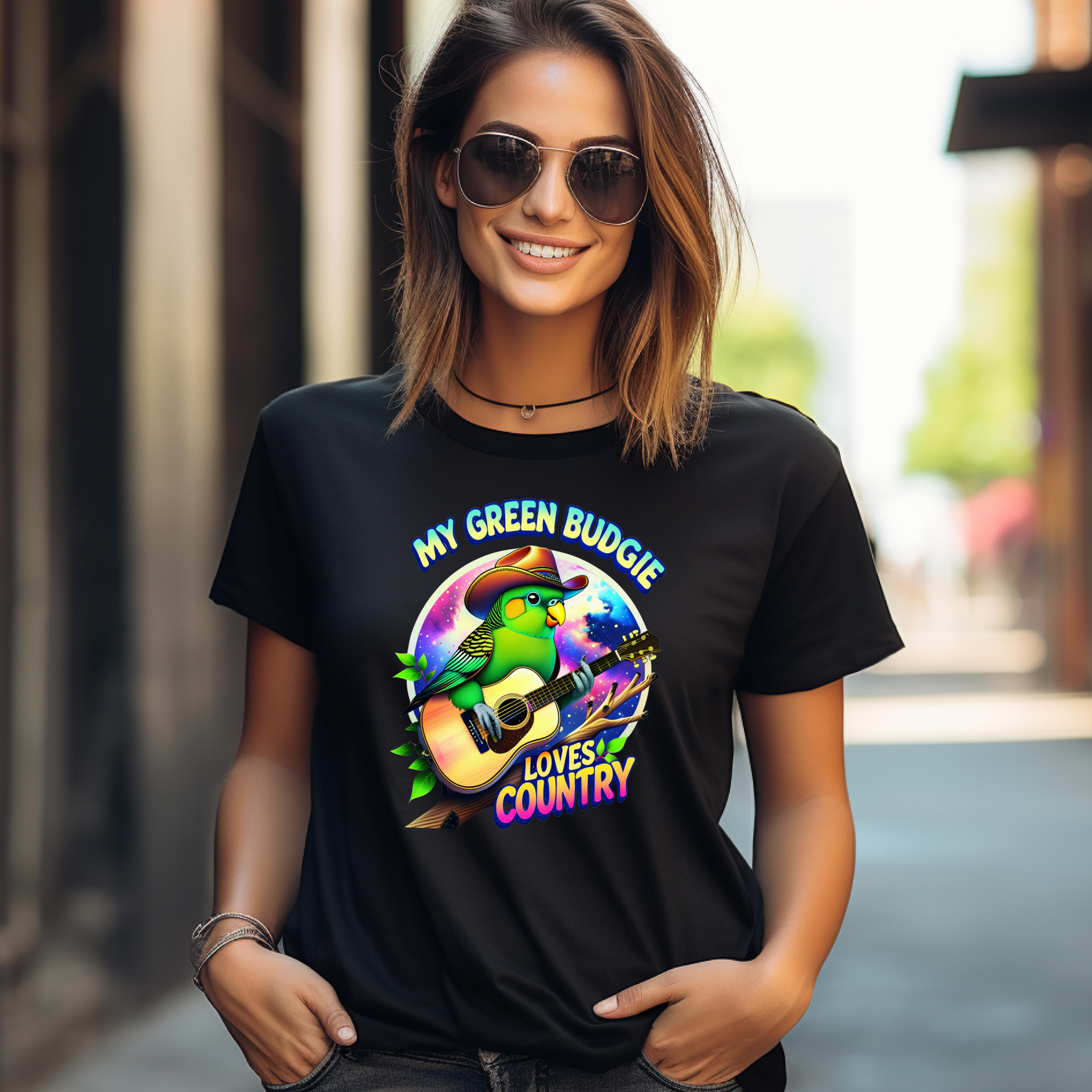 Green Budgie Loves Country T‑Shirt