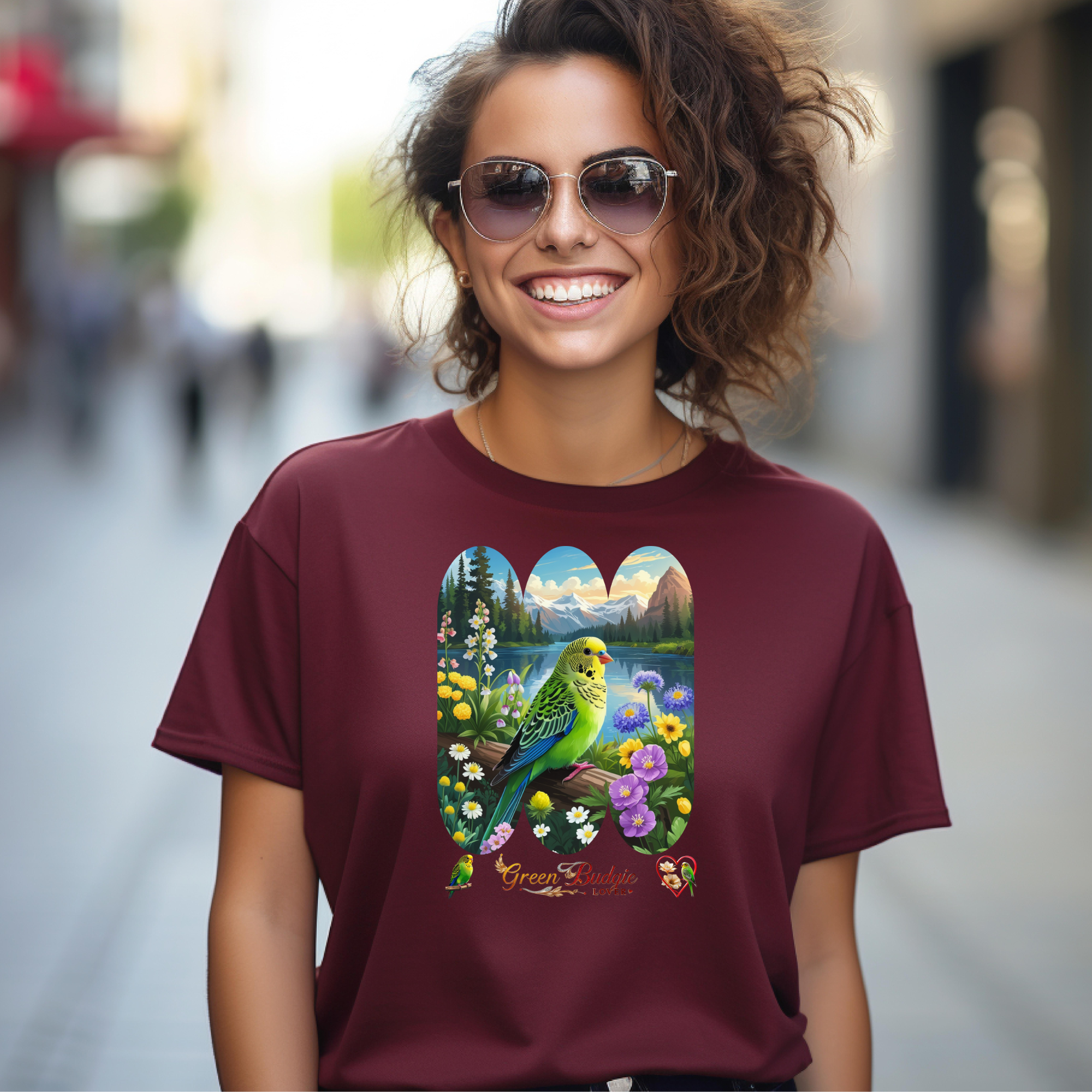 Green Budgie Lover Lake T-Shirt