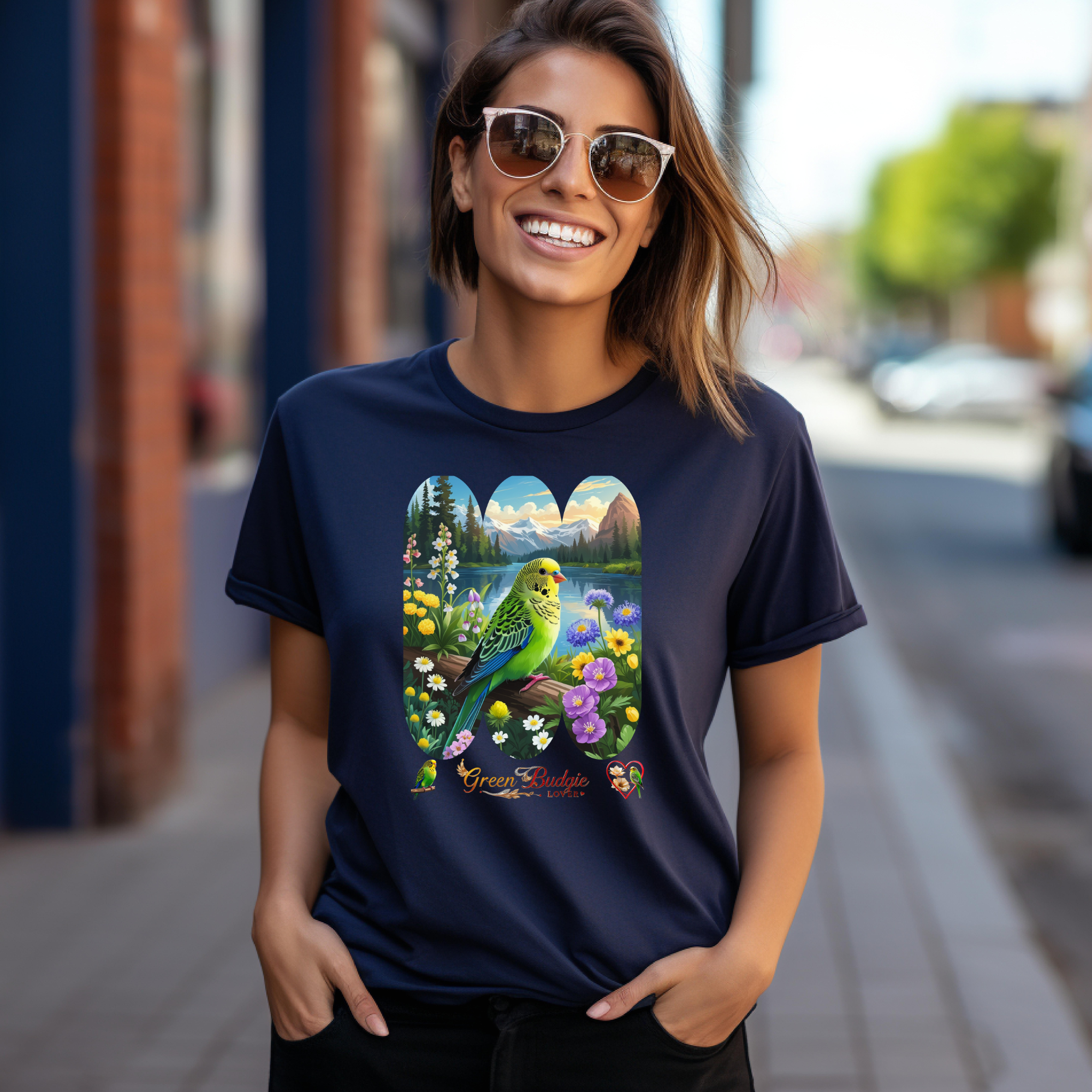 Green Budgie Lover Lake T-Shirt