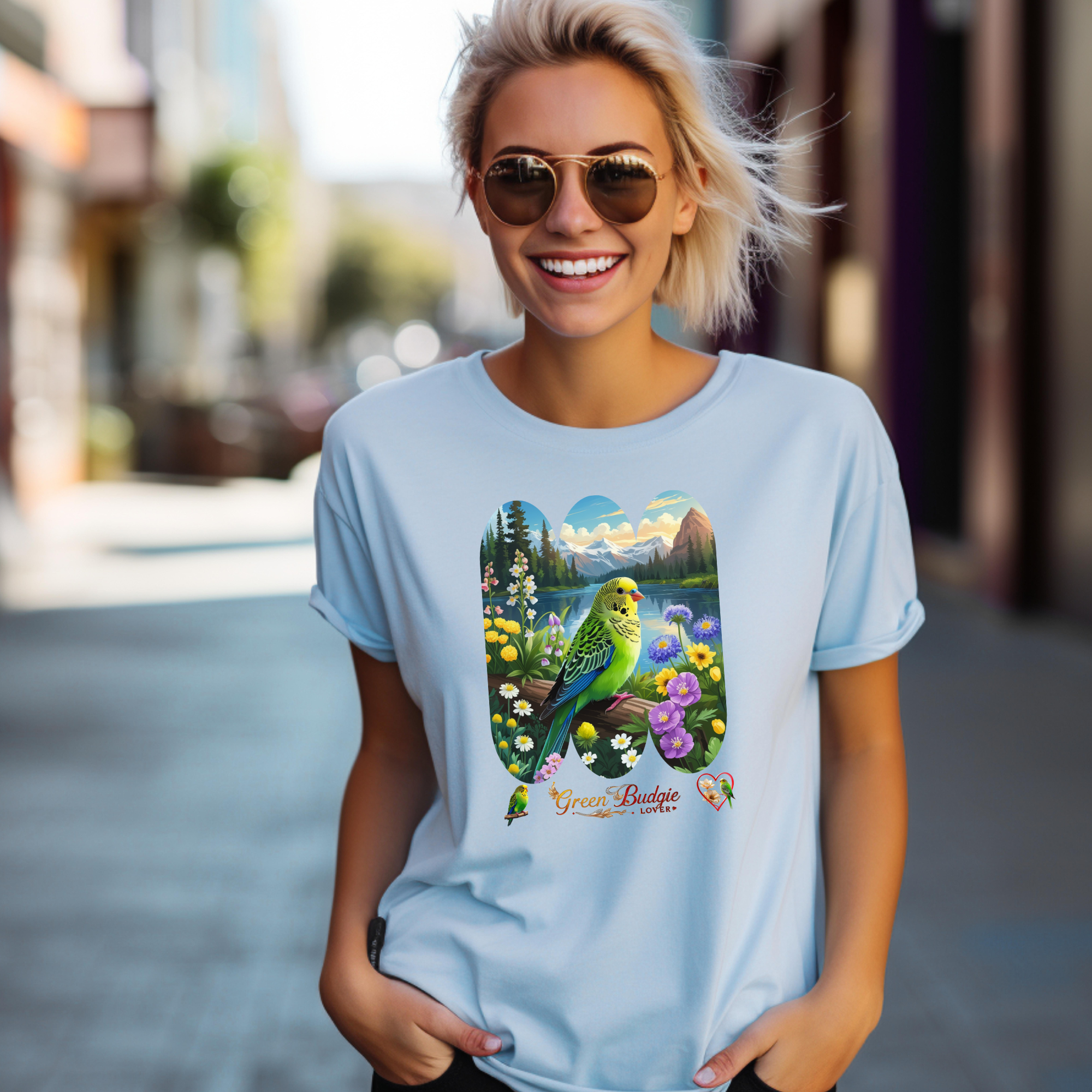Green Budgie Lover Lake T-Shirt