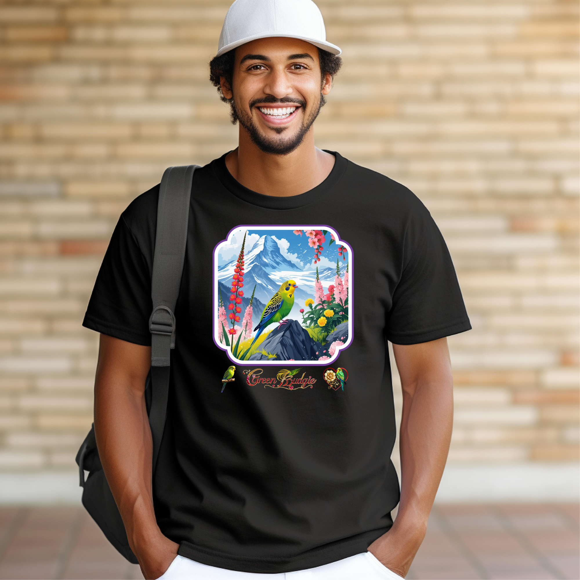 Green Budgie Mountain T-Shirt
