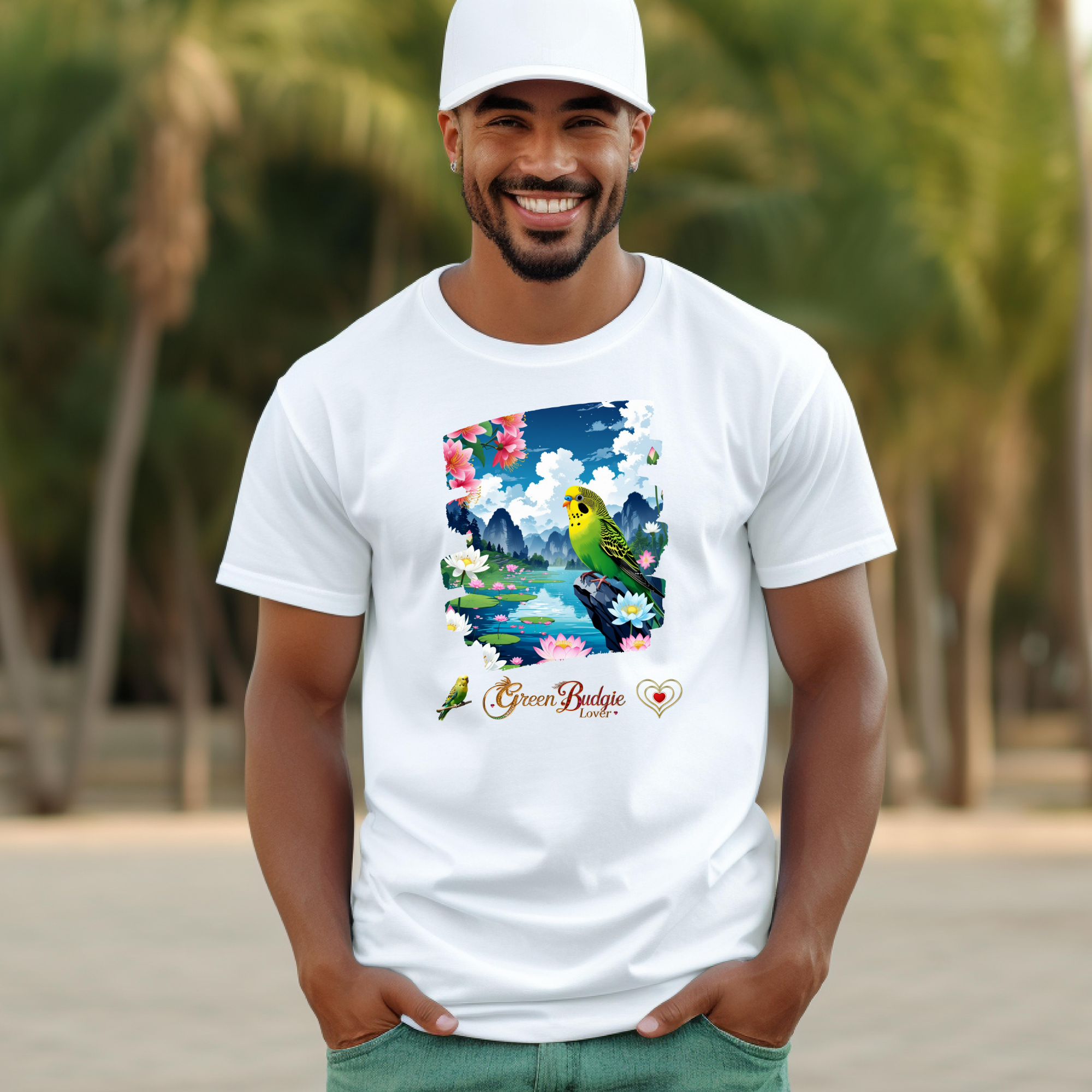 Green Budgie Lover Valley T-Shirt