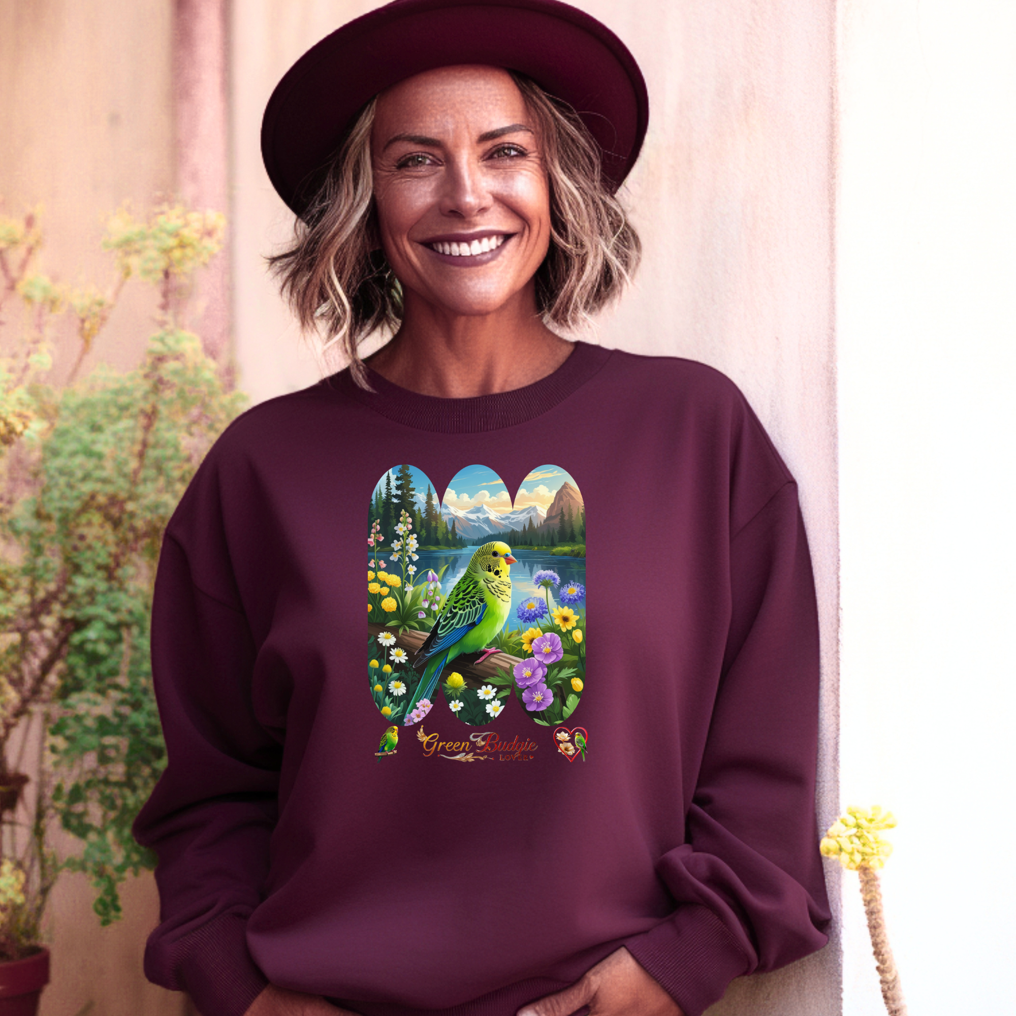 Green Budgie Lover Lake Sweatshirt