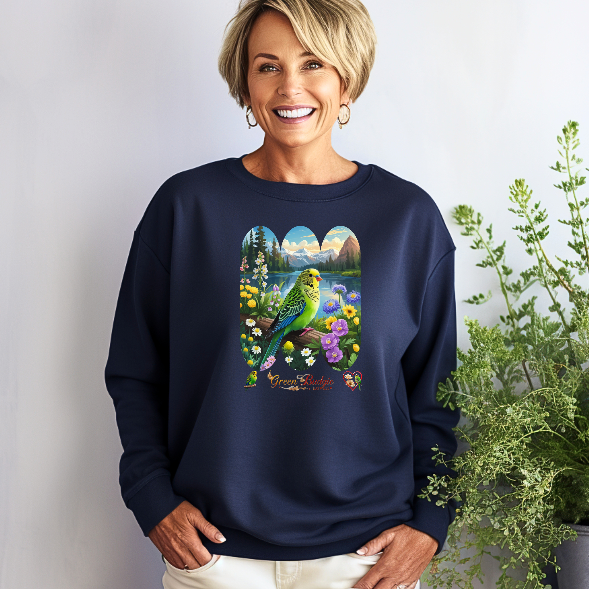 Green Budgie Lover Lake Sweatshirt