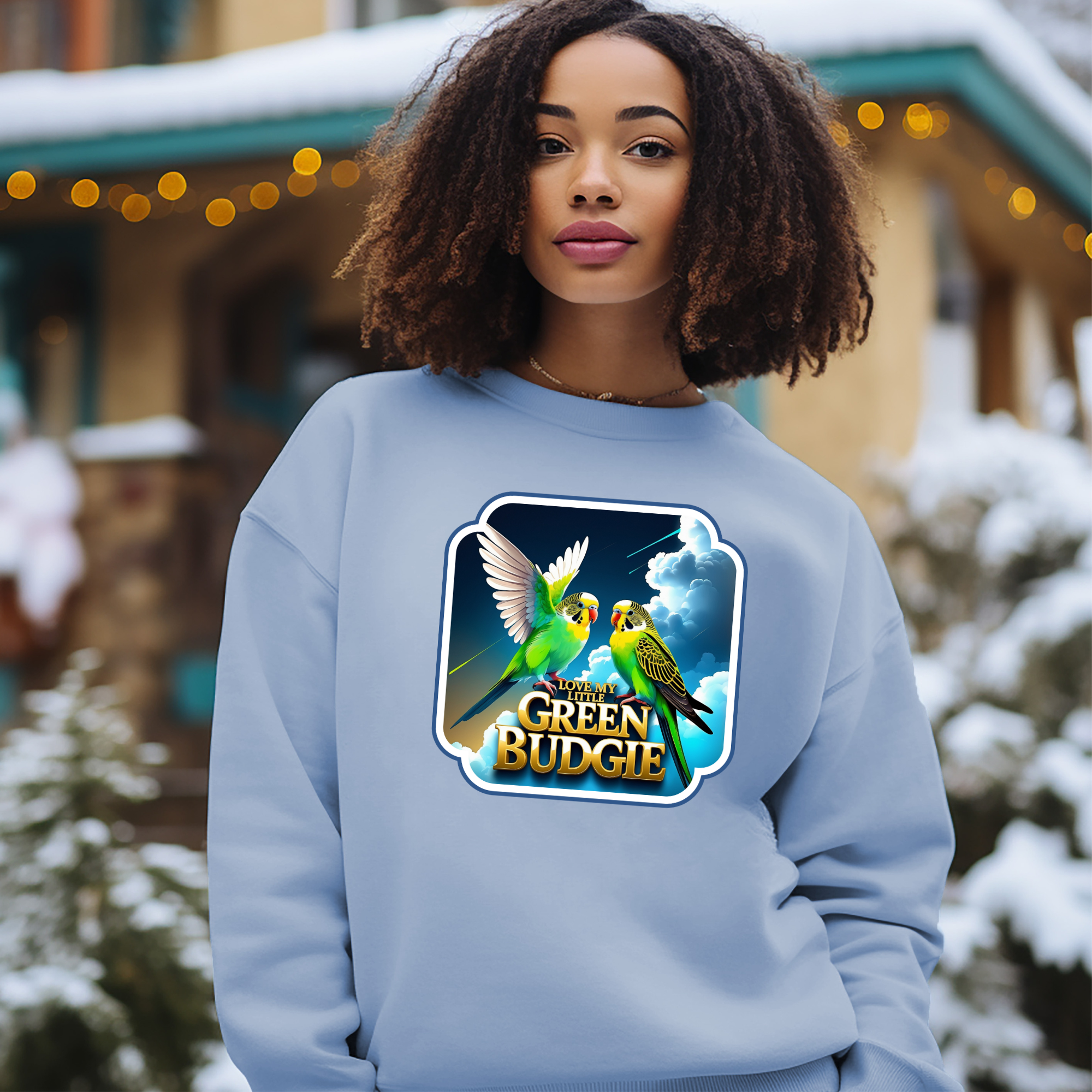 Love My Little Green Budgie Sweatshirt