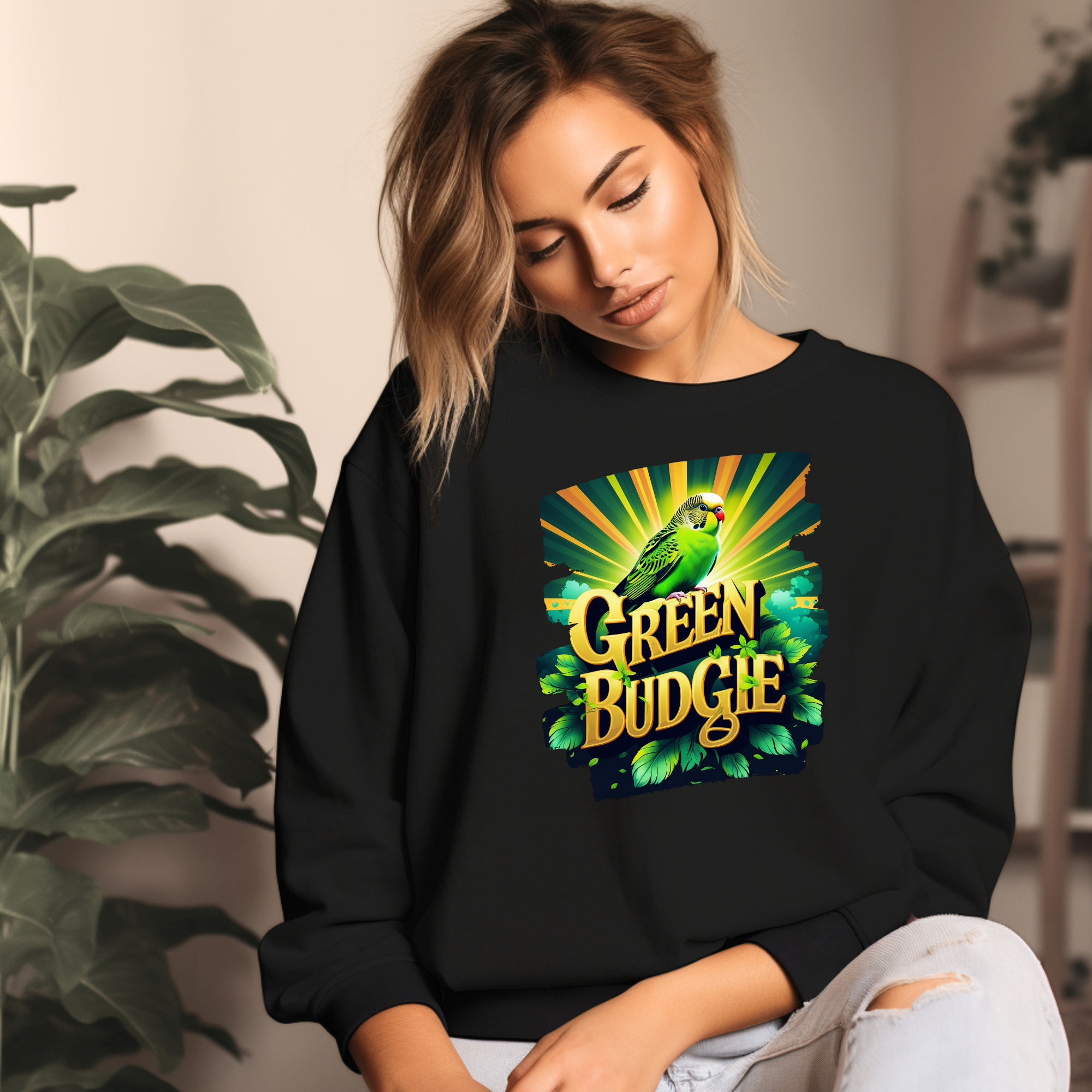 Green Budgie Sunburst Sweatshirt