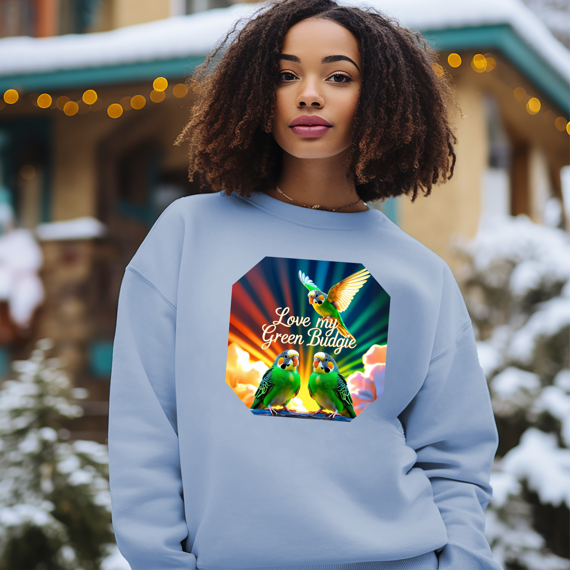 Love My Green Budgie Sweatshirt