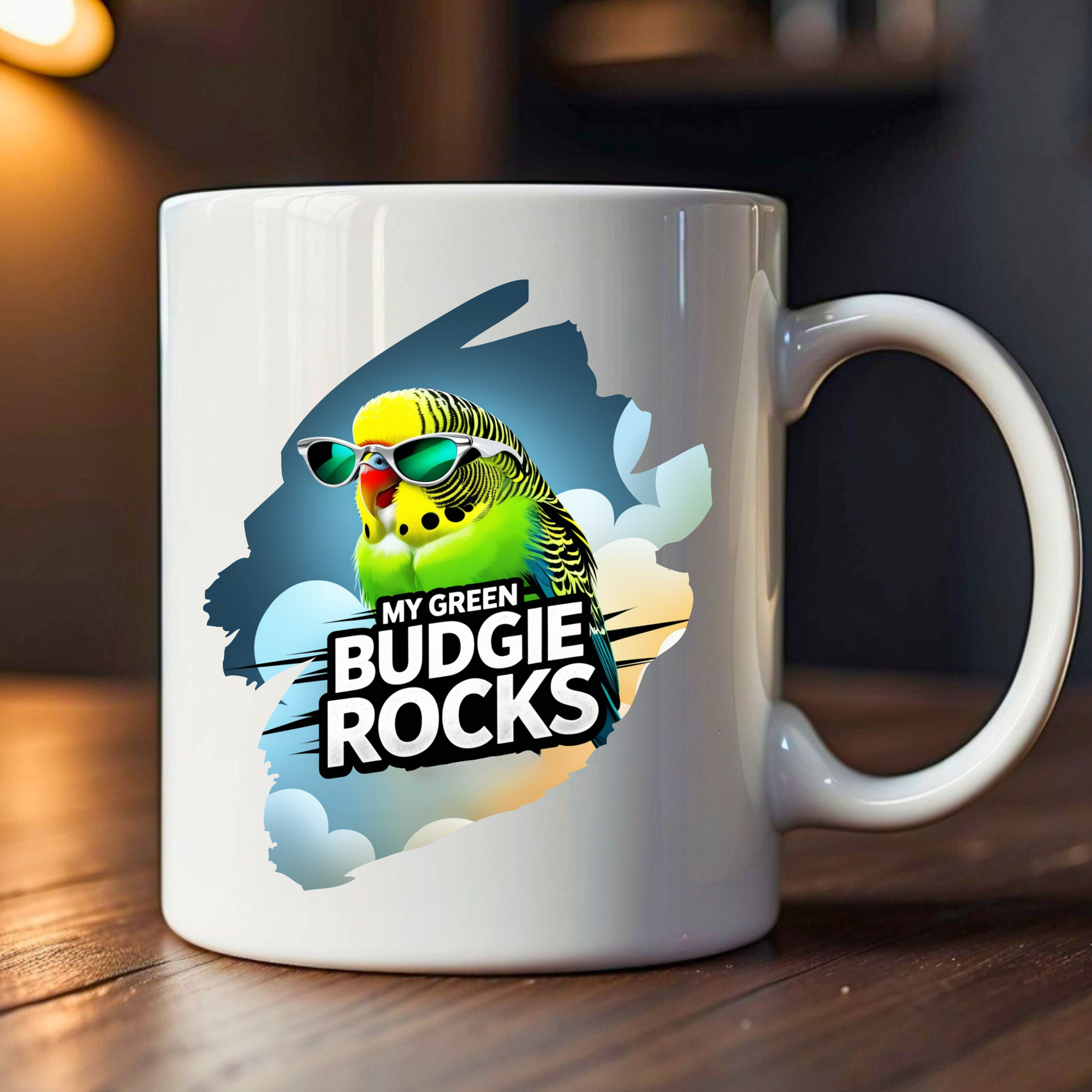 Green Budgie Mug