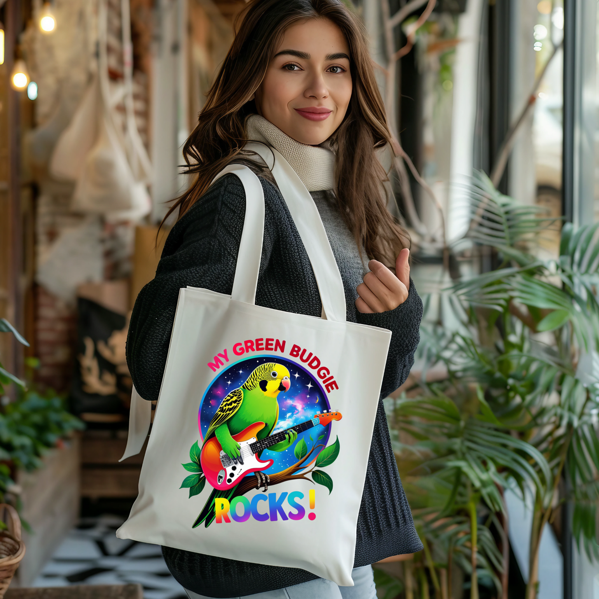 My Green Budgie Rocks Tote Bag