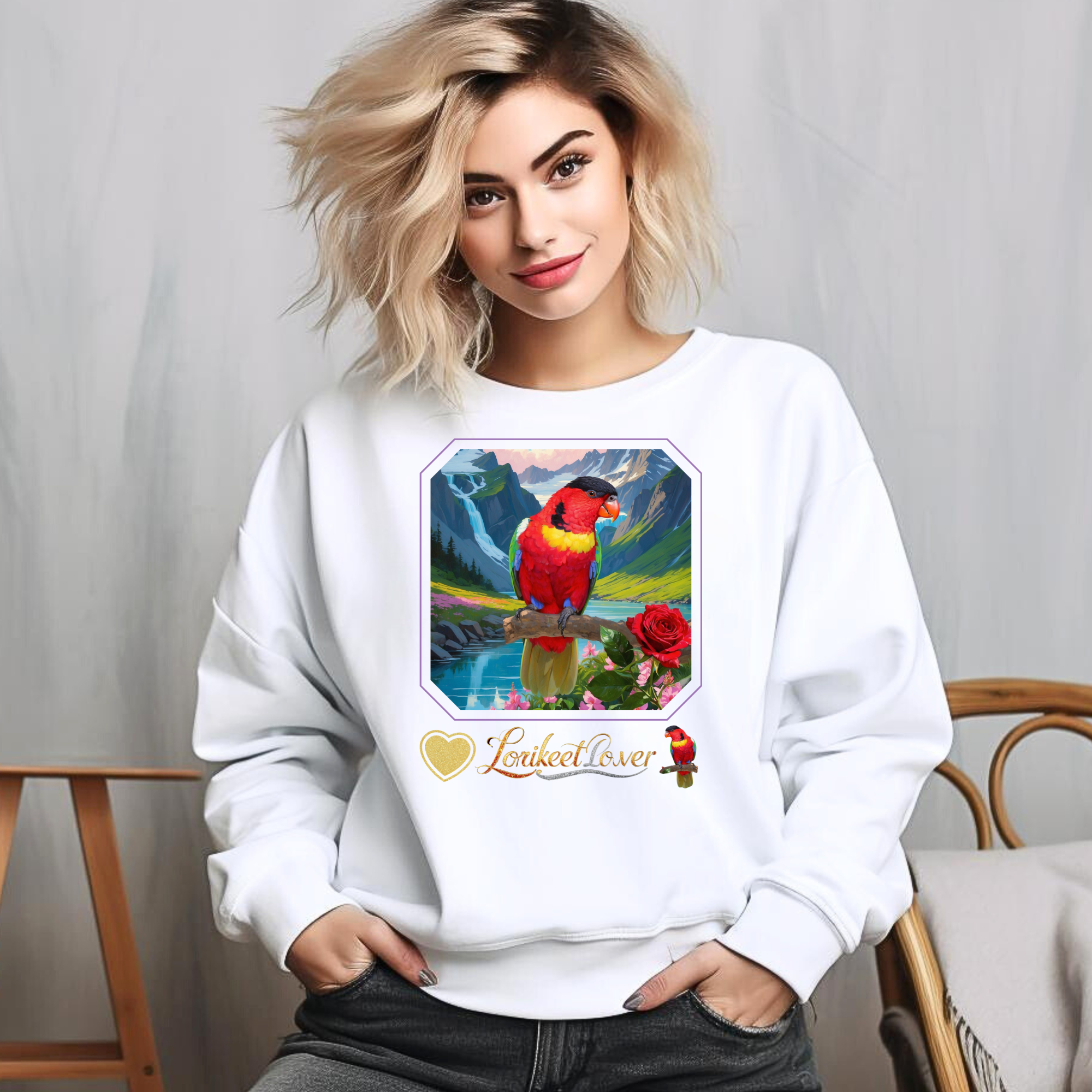 Lorikeet Lover Rose Sweatshirt