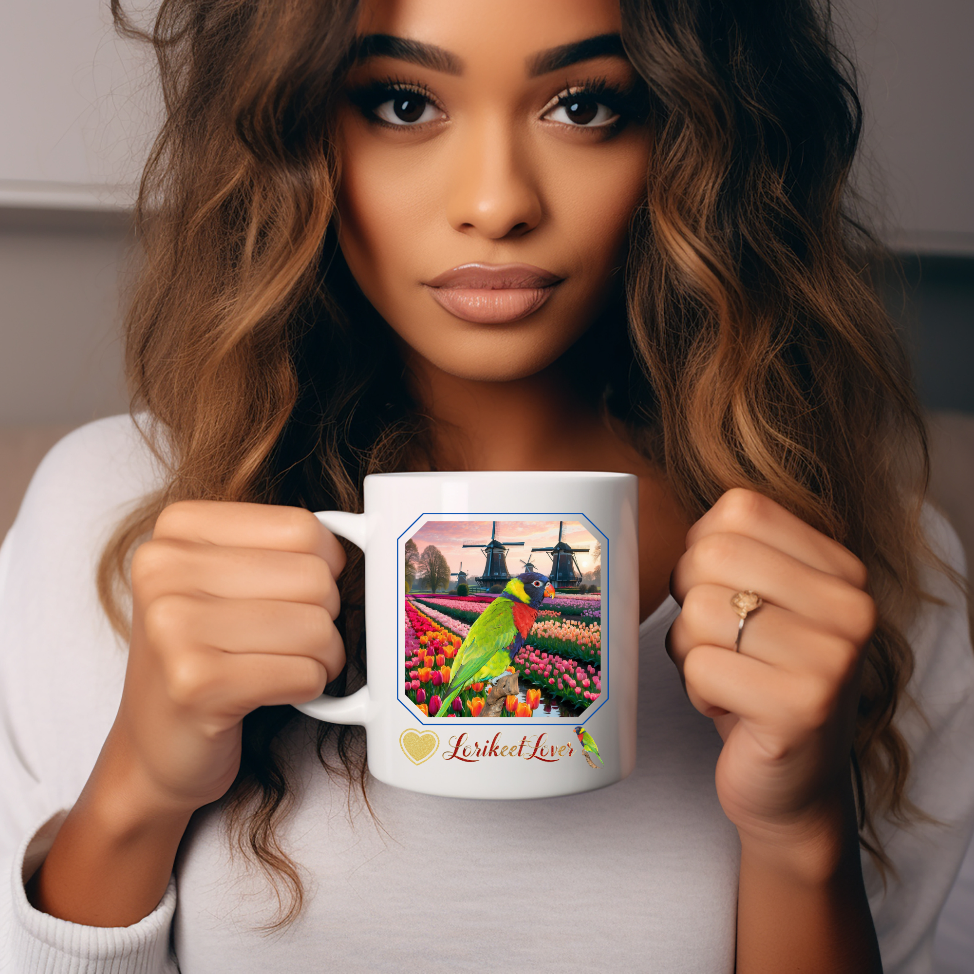 Lorikeet Lover Tulip Flower Mug