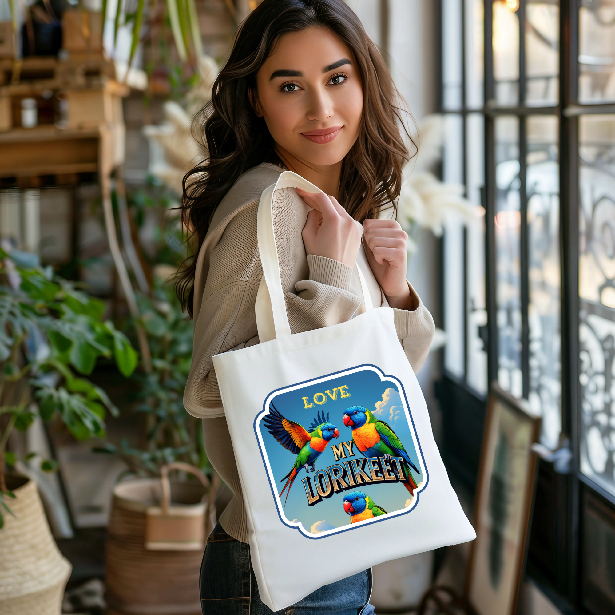 Love My Rainbow Lorikeet Tote Bag